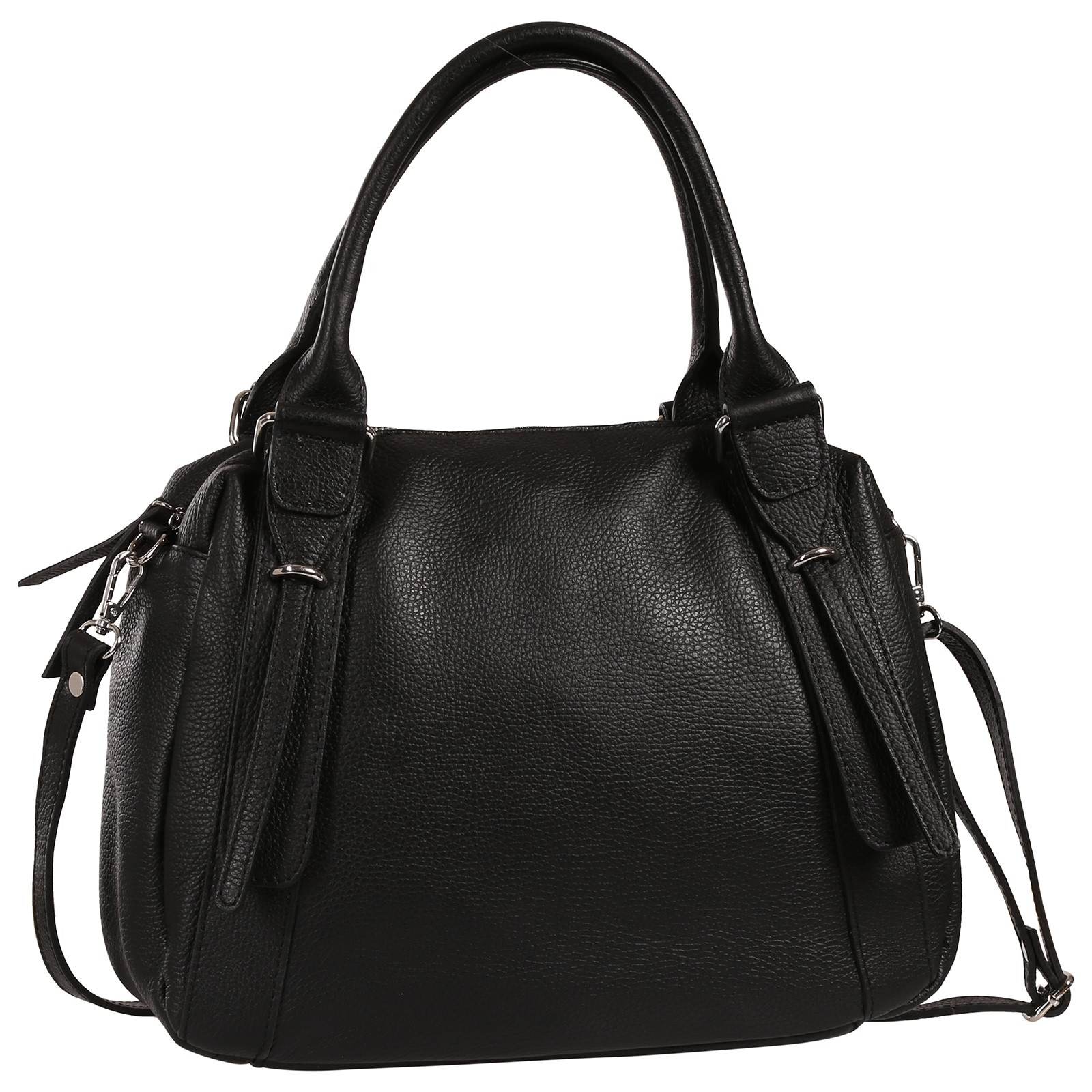 Toscanto Damen Umhängetasche Leder Tasche schwarz OTT855US1