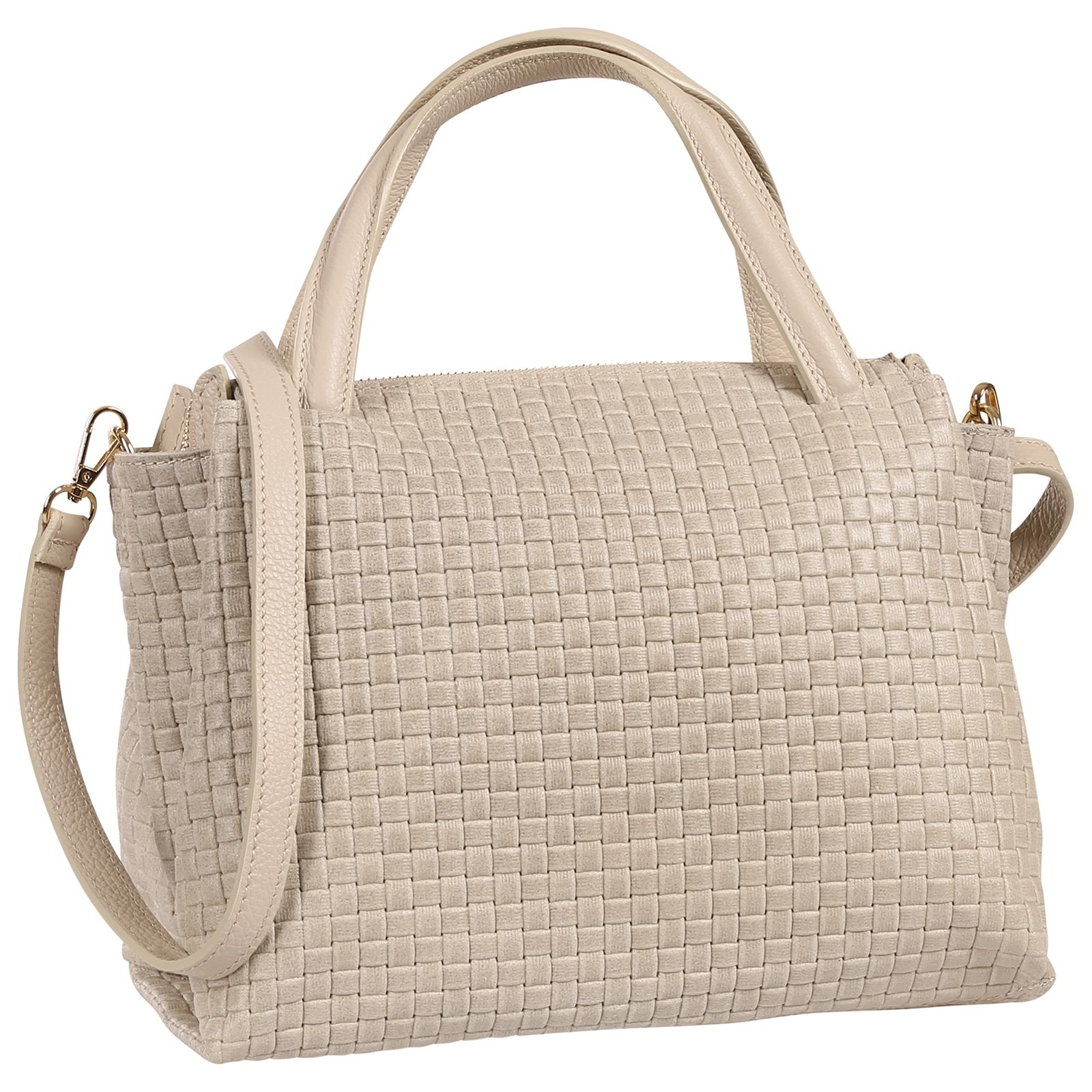 Toscanto Damen Handtasche Leder Tasche beige OTT856HI2
