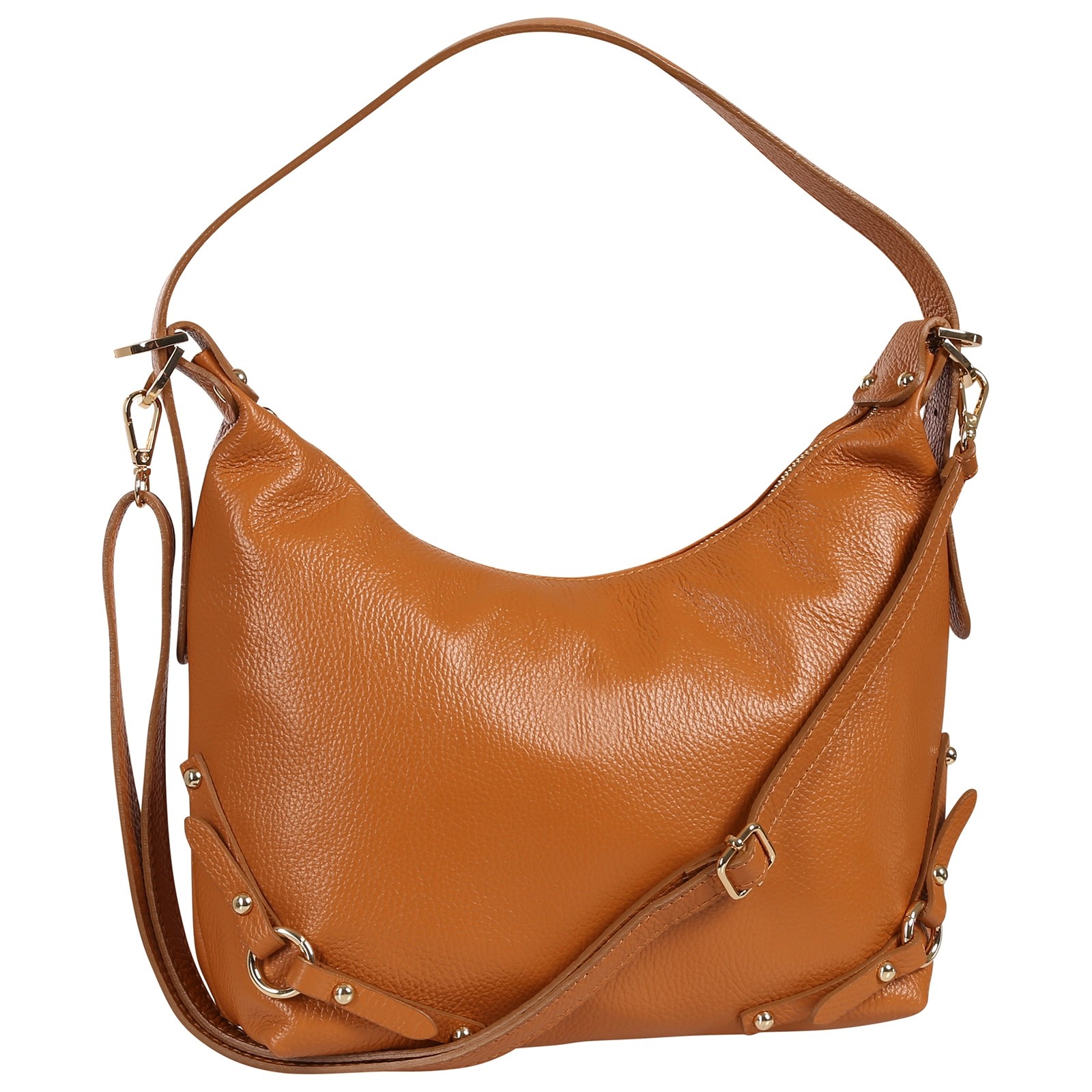Toscanto Damen Schultertasche Leder Tasche tan hellbraun OTT858SC5