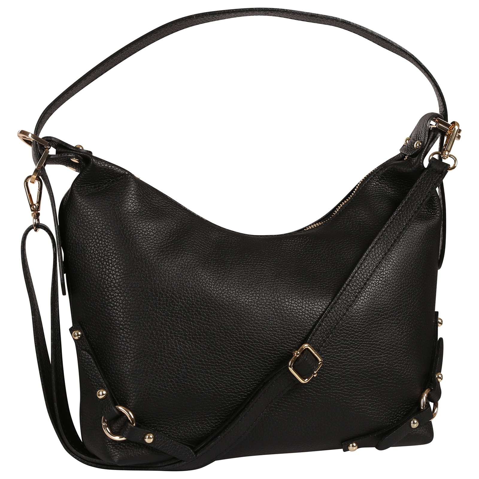 Toscanto Damen Schultertasche Leder Tasche schwarz OTT858SS1