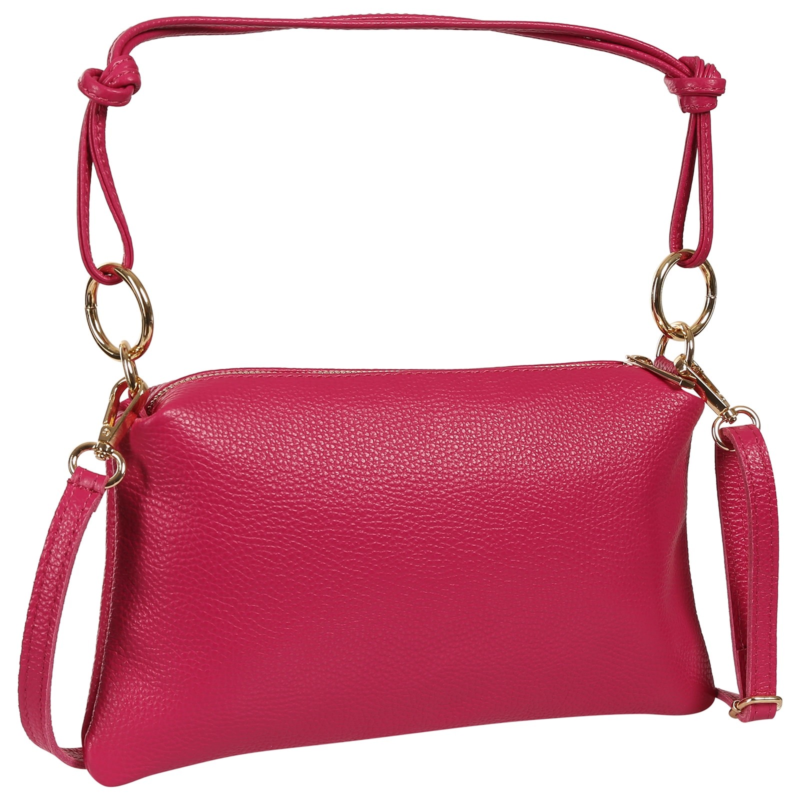 Toscanto Damen Umhängetasche Leder Tasche fuchsia pink OTT861UP3
