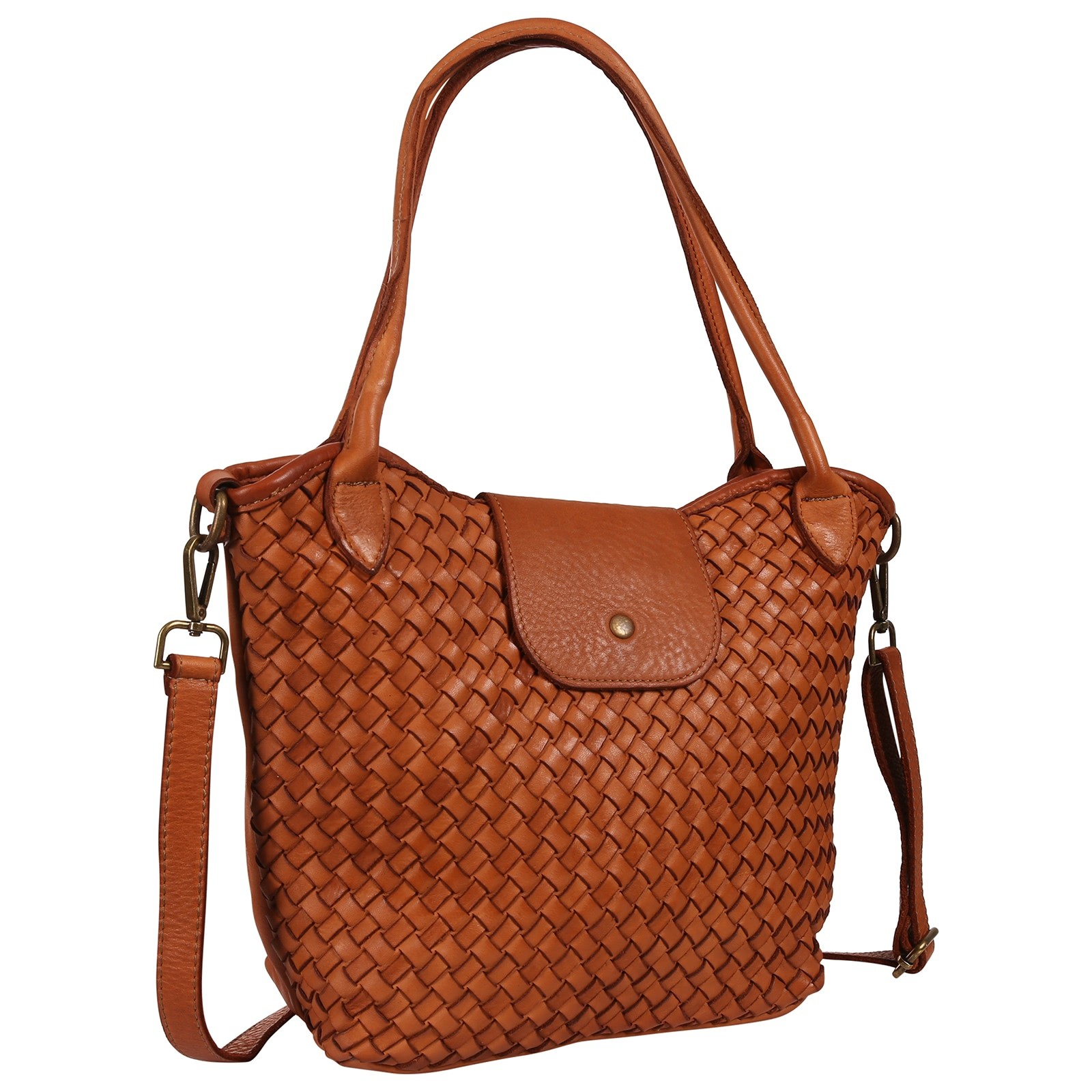 Toscanto Damen Schultertasche Leder Tasche braun tan OTT862SC5