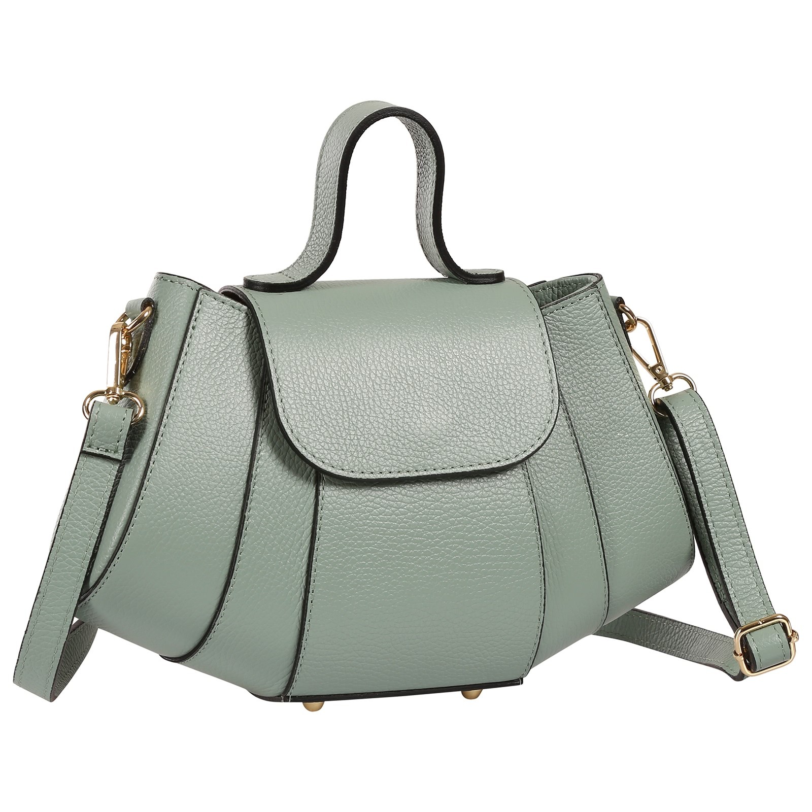 Toscanto Damen Schultertasche Leder Tasche hellgrün OTT863SL2