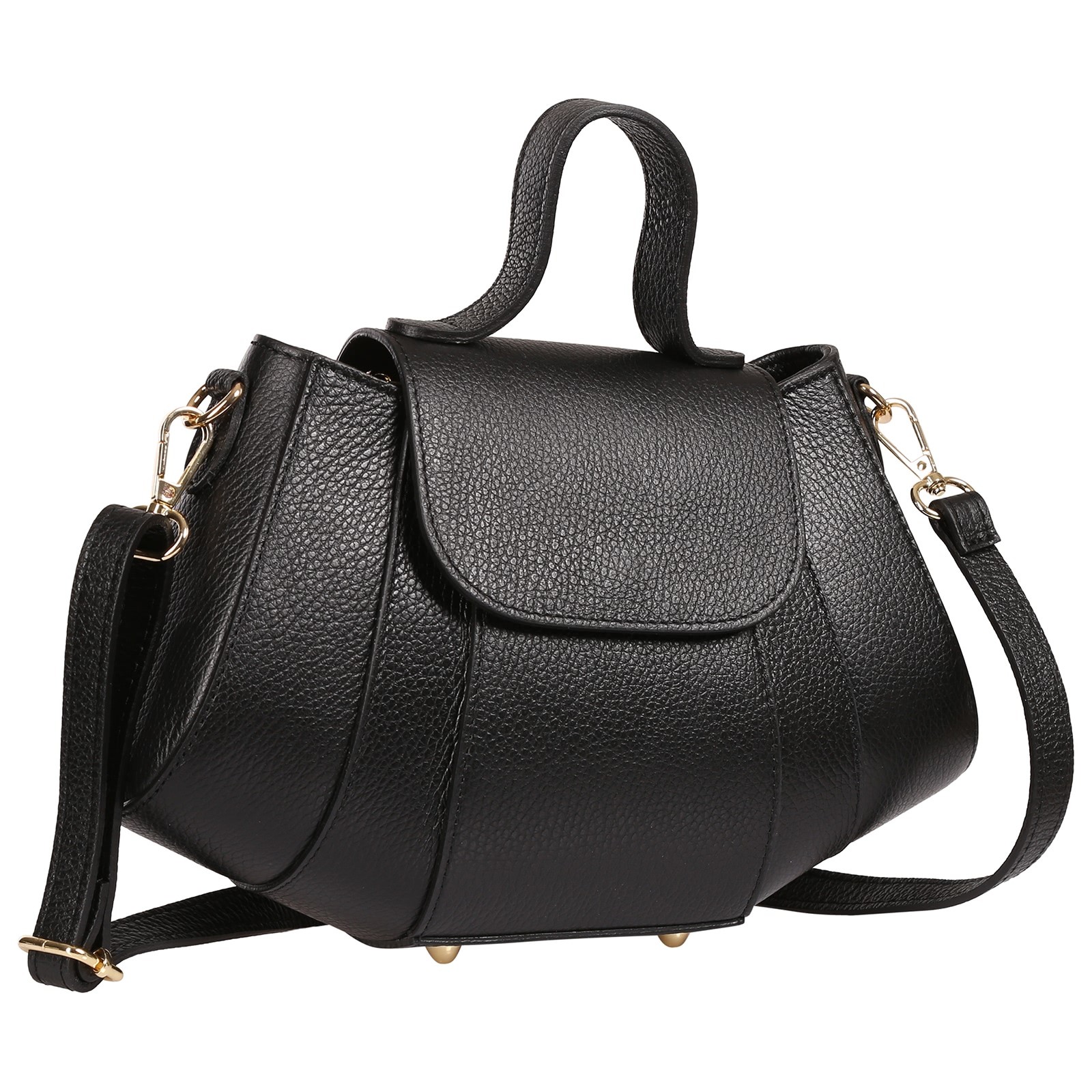 Toscanto Damen Schultertasche Leder Tasche schwarz OTT863SS1