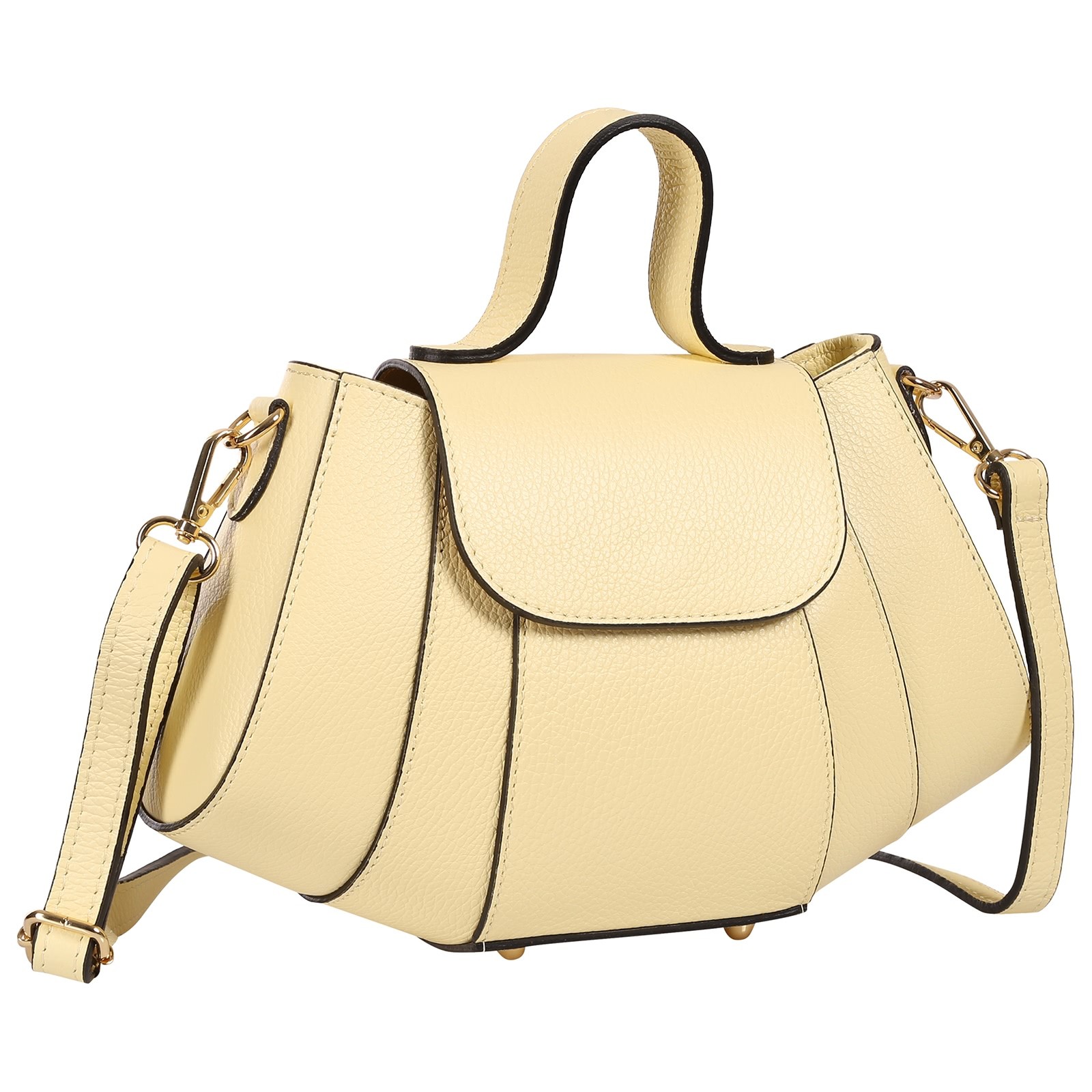 Toscanto Damen Schultertasche Leder Tasche hellgelb OTT863SY3