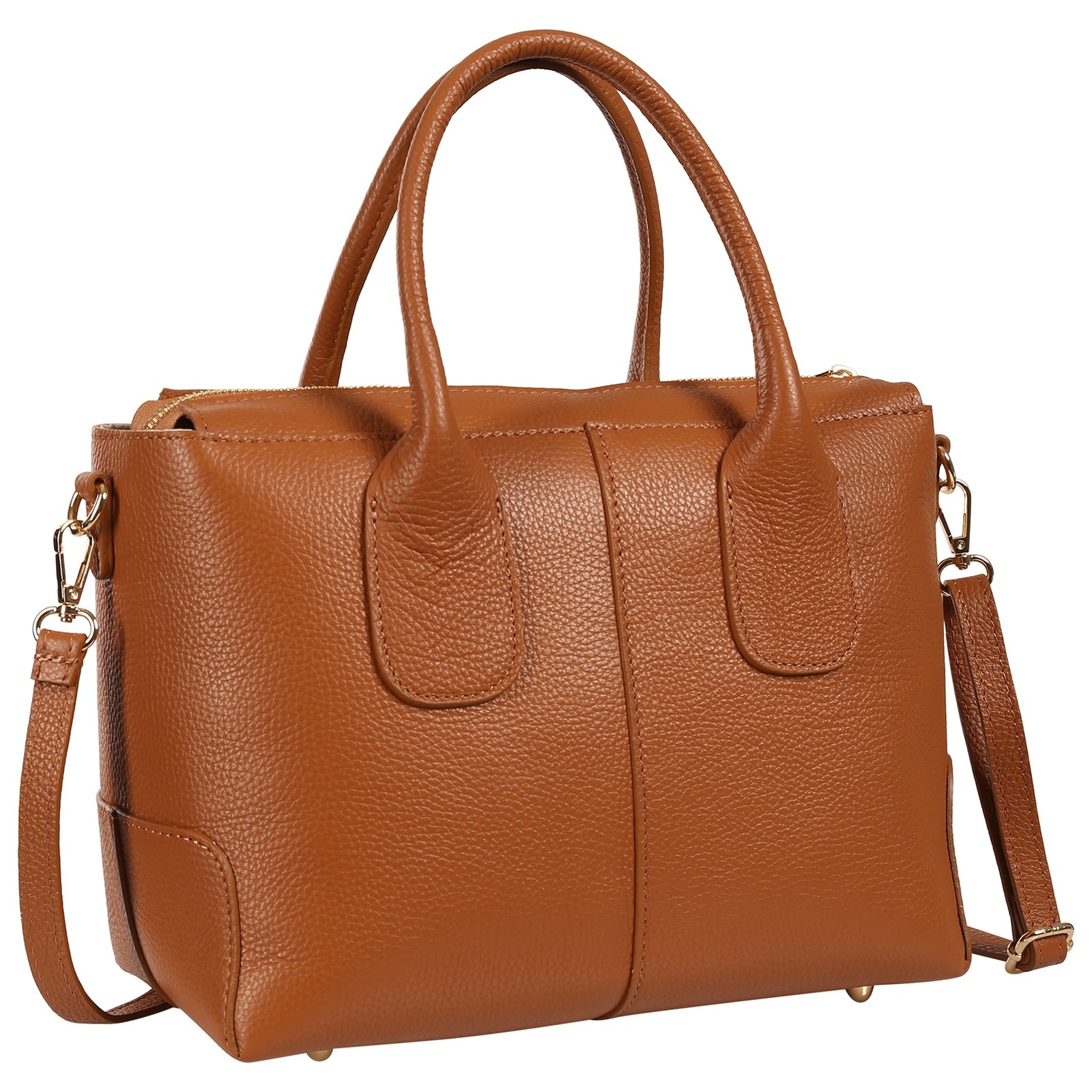 Toscanto Damen Umhängetasche Handtasche Leder Tasche braun tan OTT864HC5