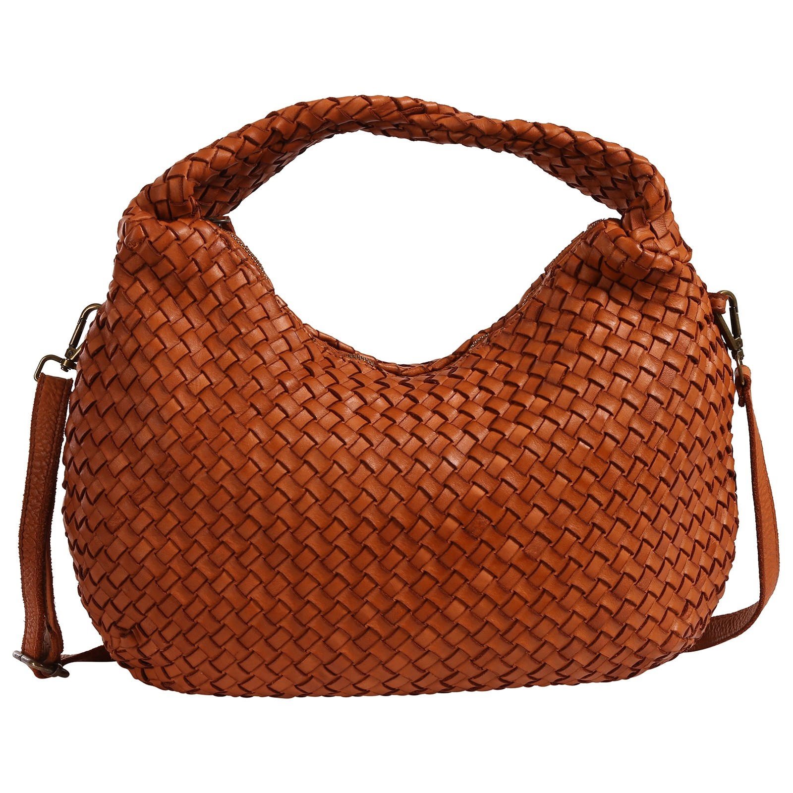 Toscanto Damen Schultertasche Leder Tasche mittelbraun cuoio OTT866SC5