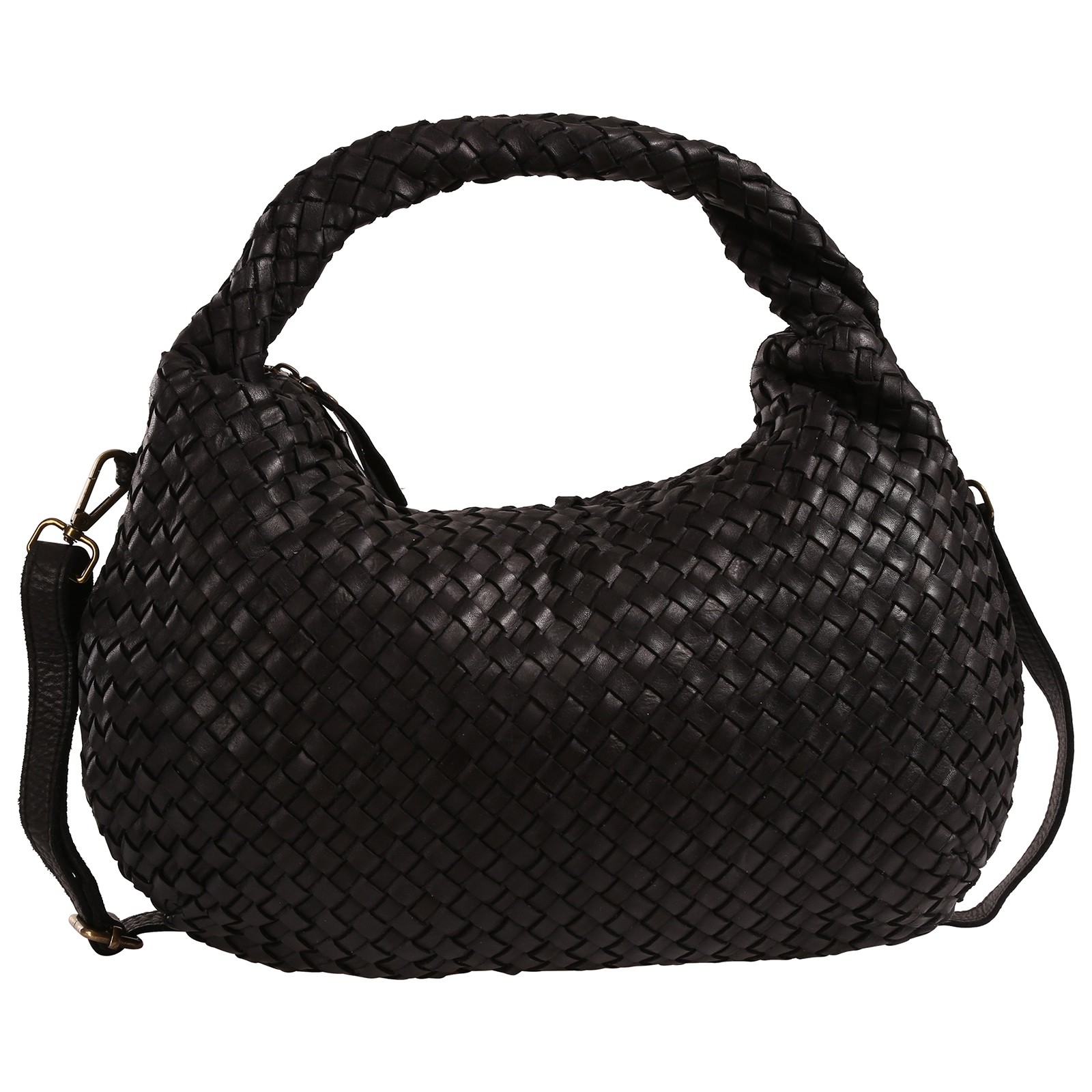 Toscanto Damen Schultertasche Leder Tasche schwarz OTT866SS1