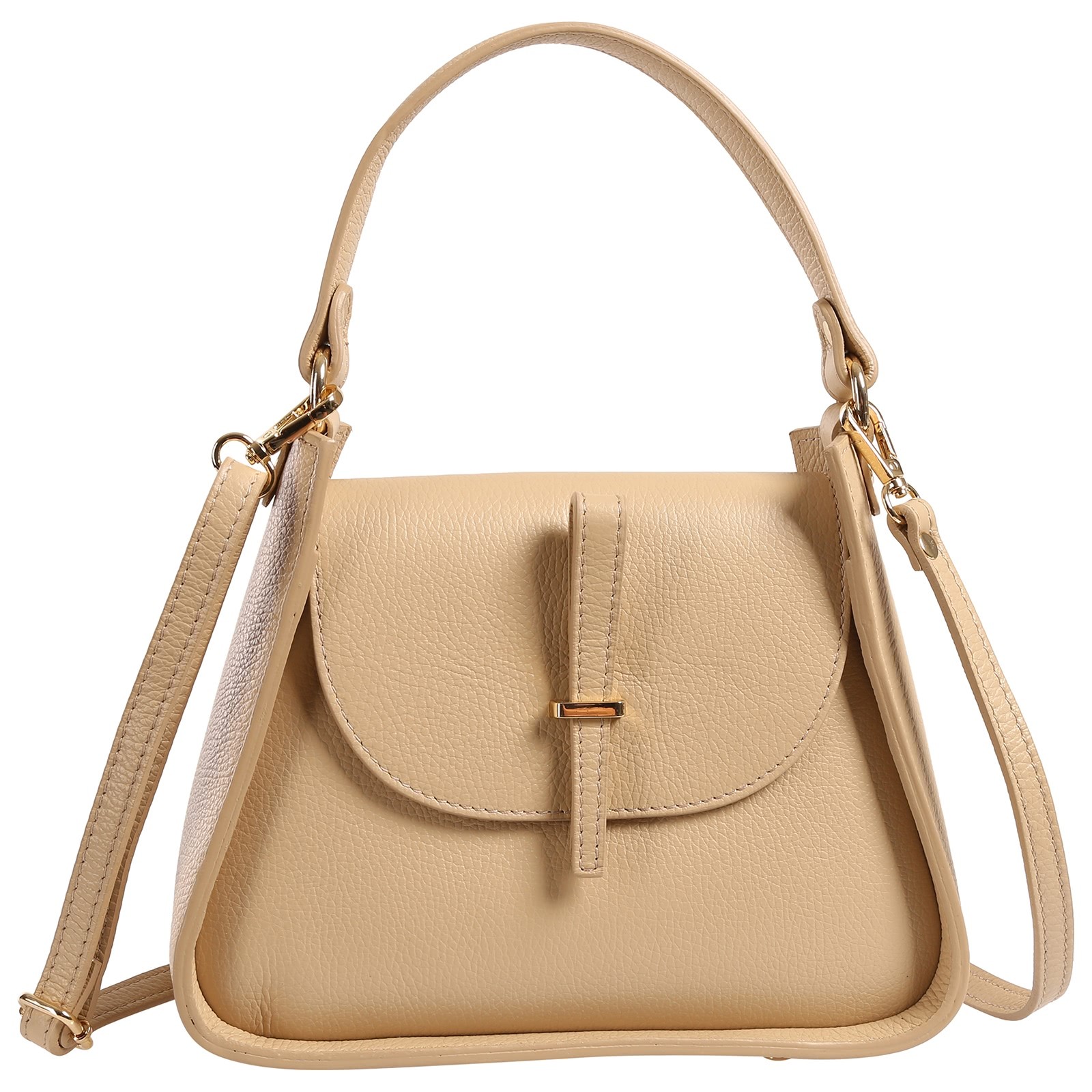 Toscanto Damen Schultertasche Leder Tasche beige camel OTT871SI5
