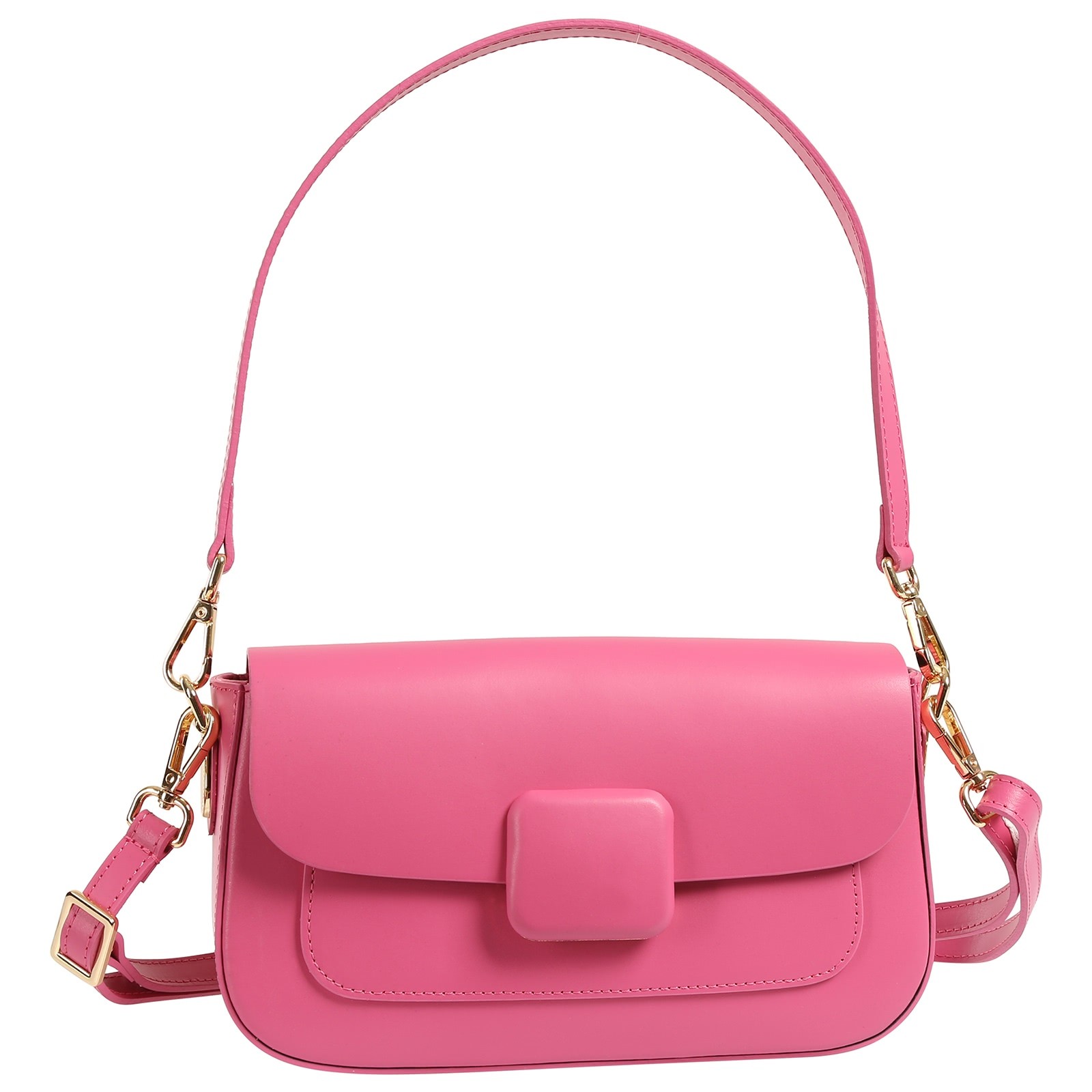Toscanto Damen Schultertasche Leder Tasche fuchsia pink OTT872SP3