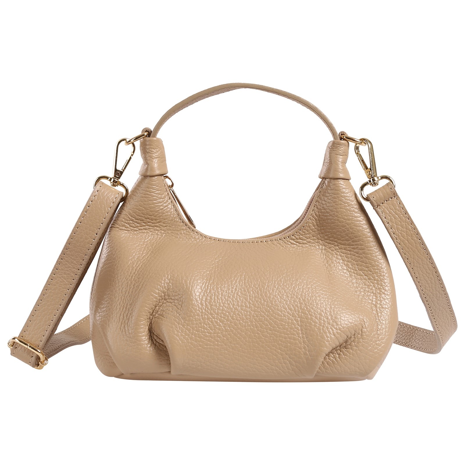 Toscanto Damen Handtasche Leder Tasche beige taupe OTT874HI3