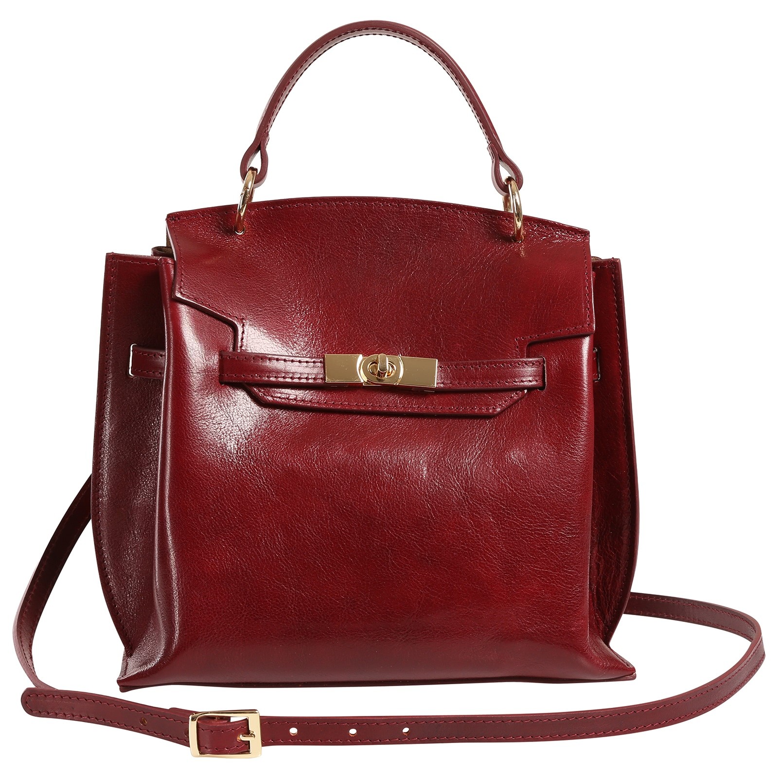 Toscanto Damen Handtasche Leder Tasche bordeauxrot dunkelrot OTT884HD3