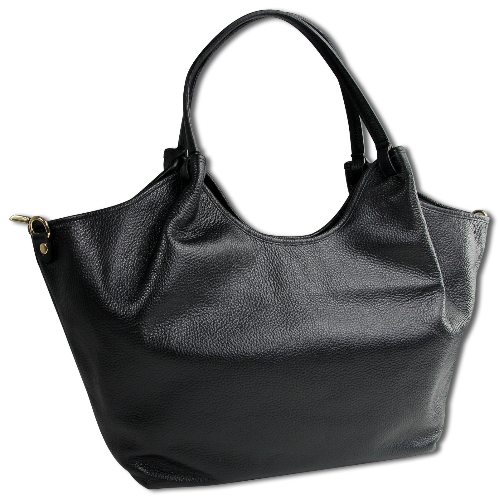 Toscanto Damen Handtasche Schultertasche Leder Tasche schwarz OTTM109SS