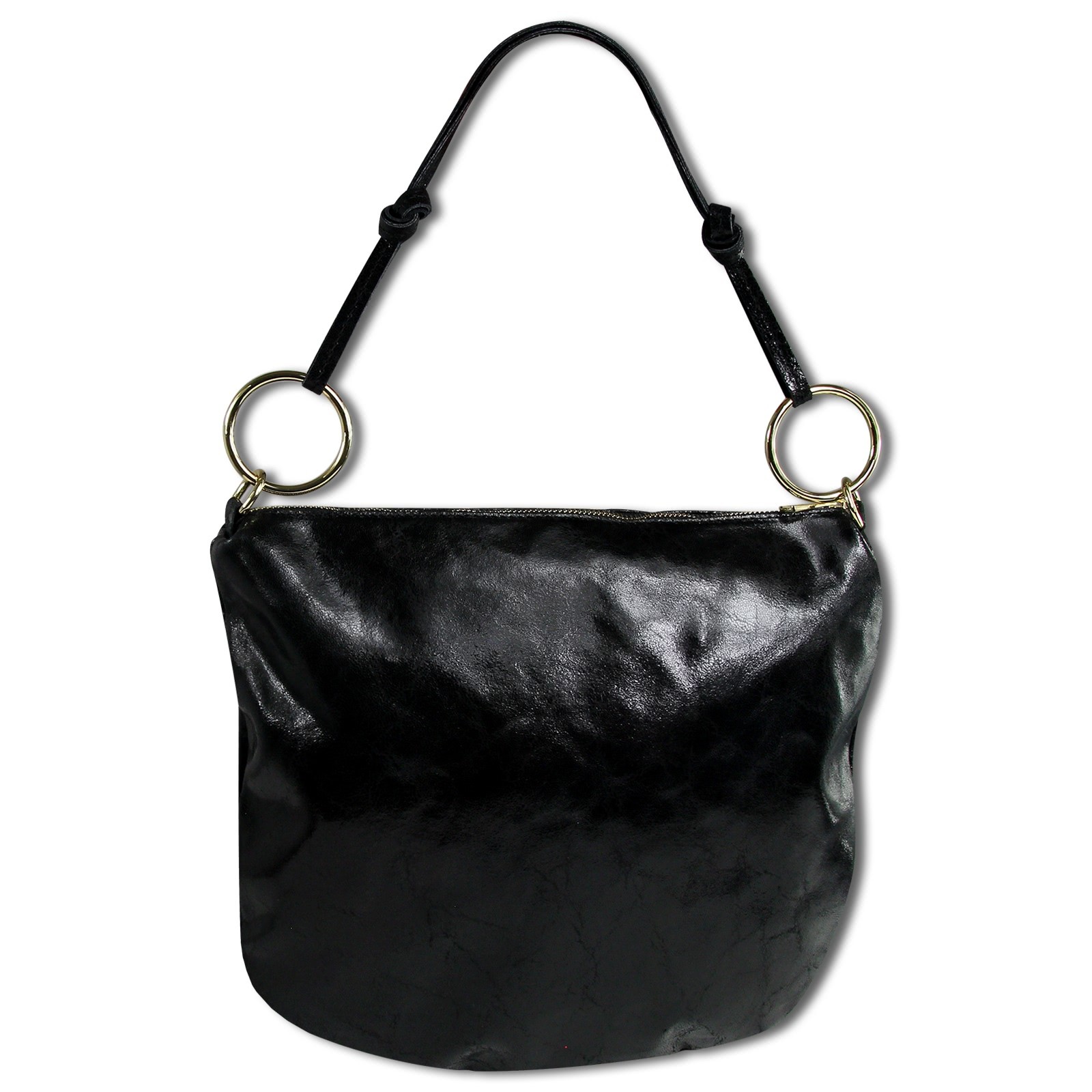 Toscanto Damen Umhängetasche Leder Tasche schwarz OTTM111US
