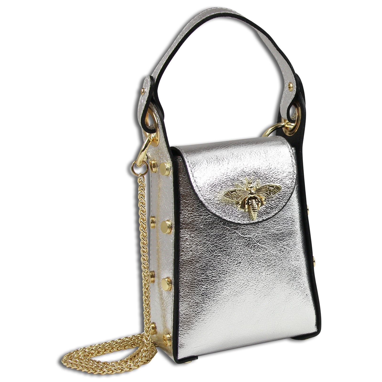 Toscanto Damen Leder Tasche silber metallic OTTM802UJ