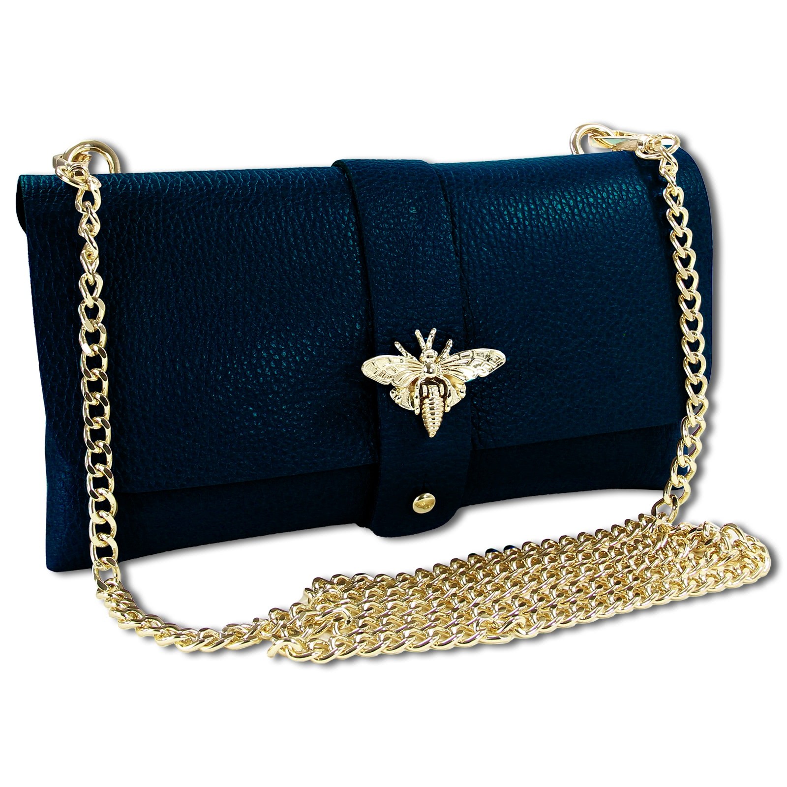 Toscanto Damen Clutch Leder Tasche dunkelblau OTTM803SB