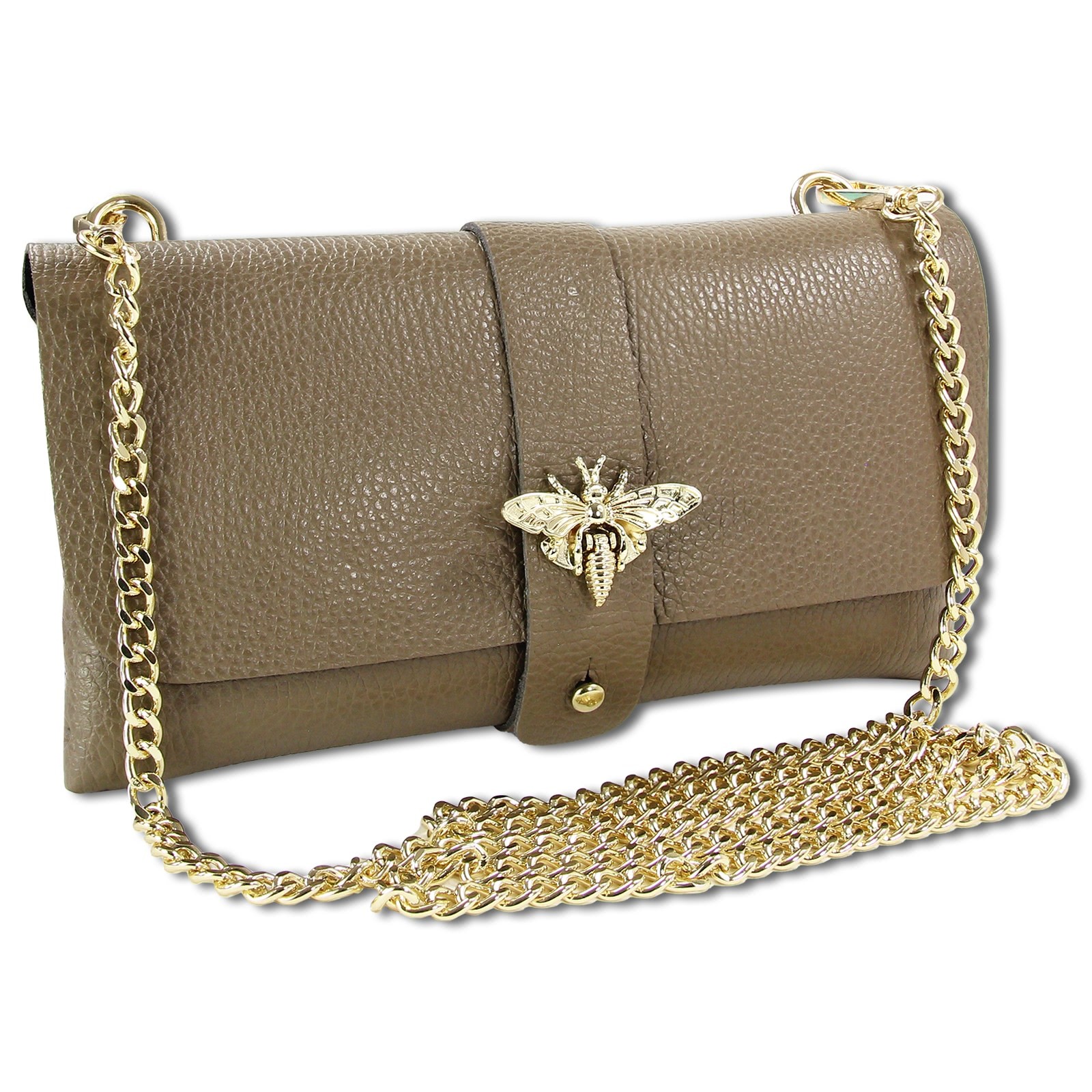 Toscanto Damen Clutch Leder Tasche taupe beige OTTM803SN