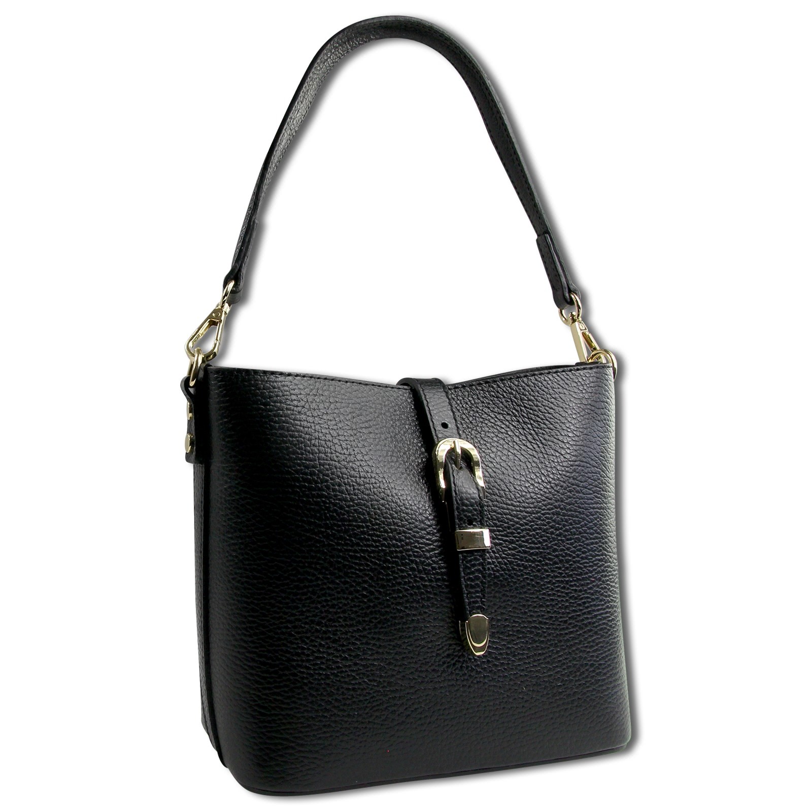 Toscanto Damen Umhängetasche Leder Tasche schwarz OTTM812US
