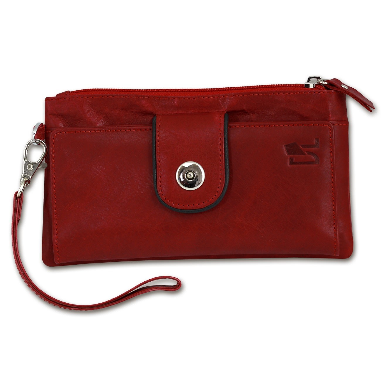 DrachenLeder 3in1 Handyhülle Clutch echtes Leder rot Wristlet OTZ500R