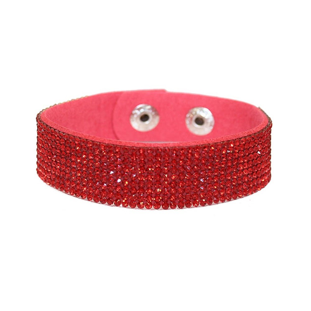 SilberDream Glitzerarmband Kristalle rot 9 reihig Armband SDA041R