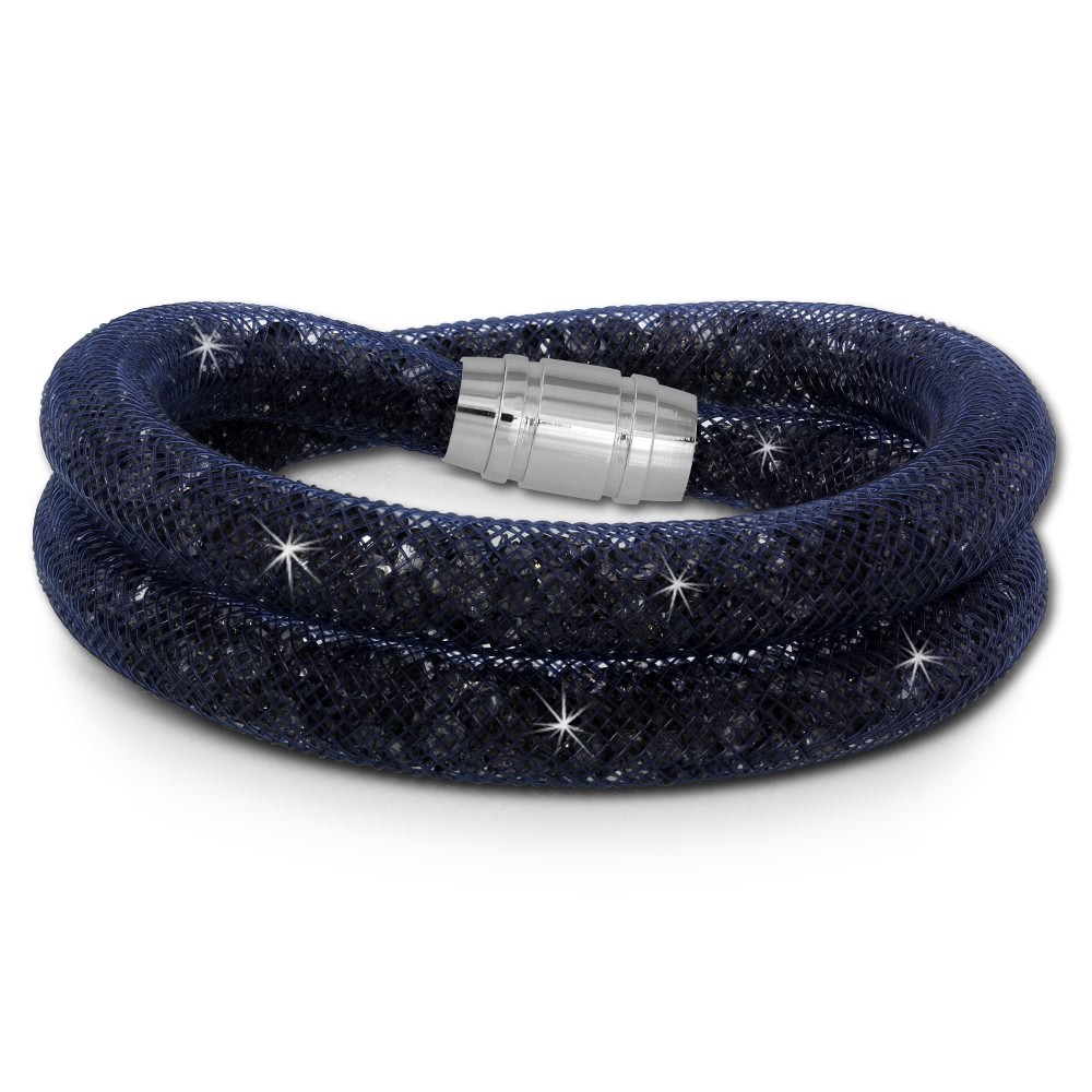 SilberDream Glitzerarmband Minikristalle blaugrau Doppelarmband Damen SDA051B0