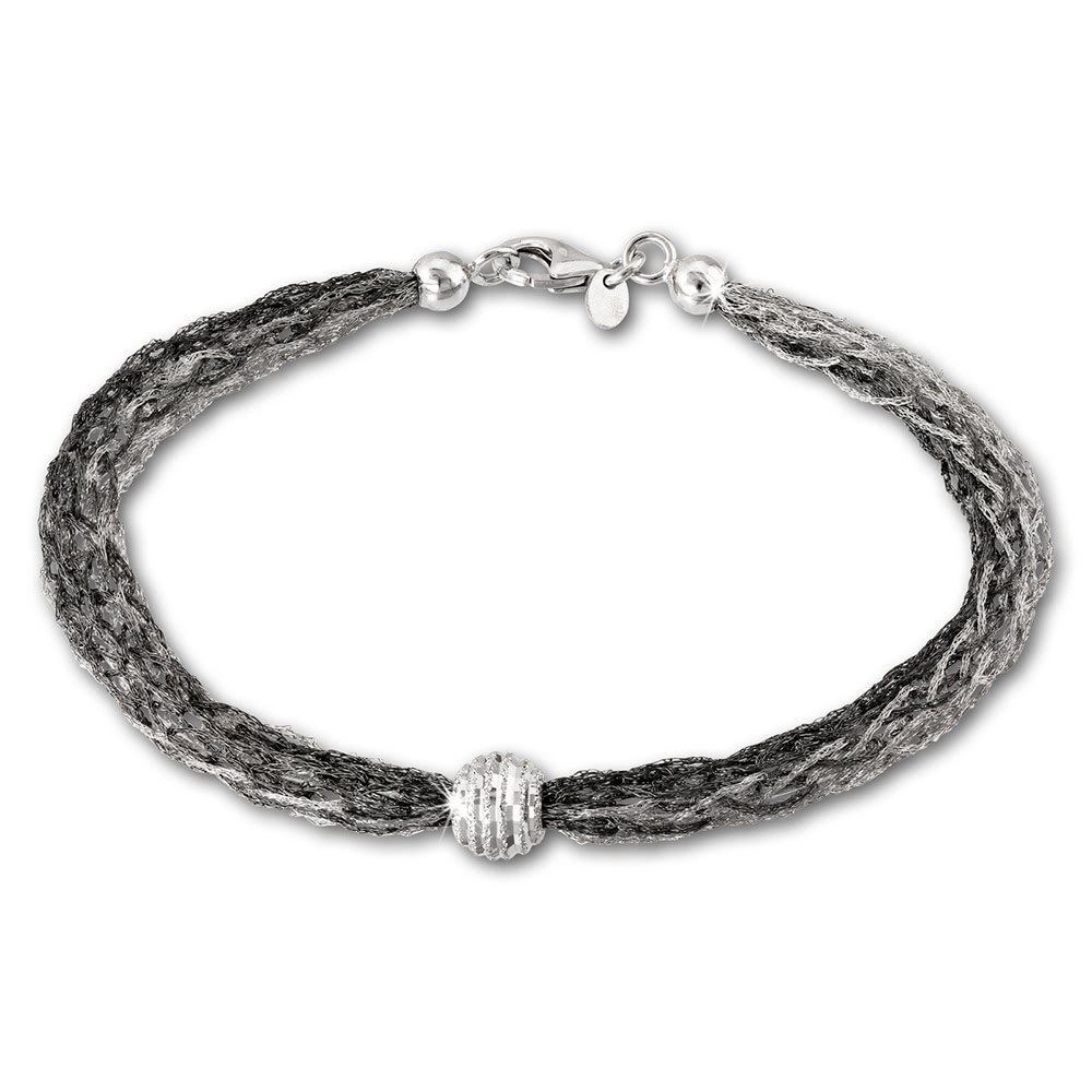 SilberDream Armband Kugel geschwärzt 925 Silber Damen 20,5cm SDA1001K