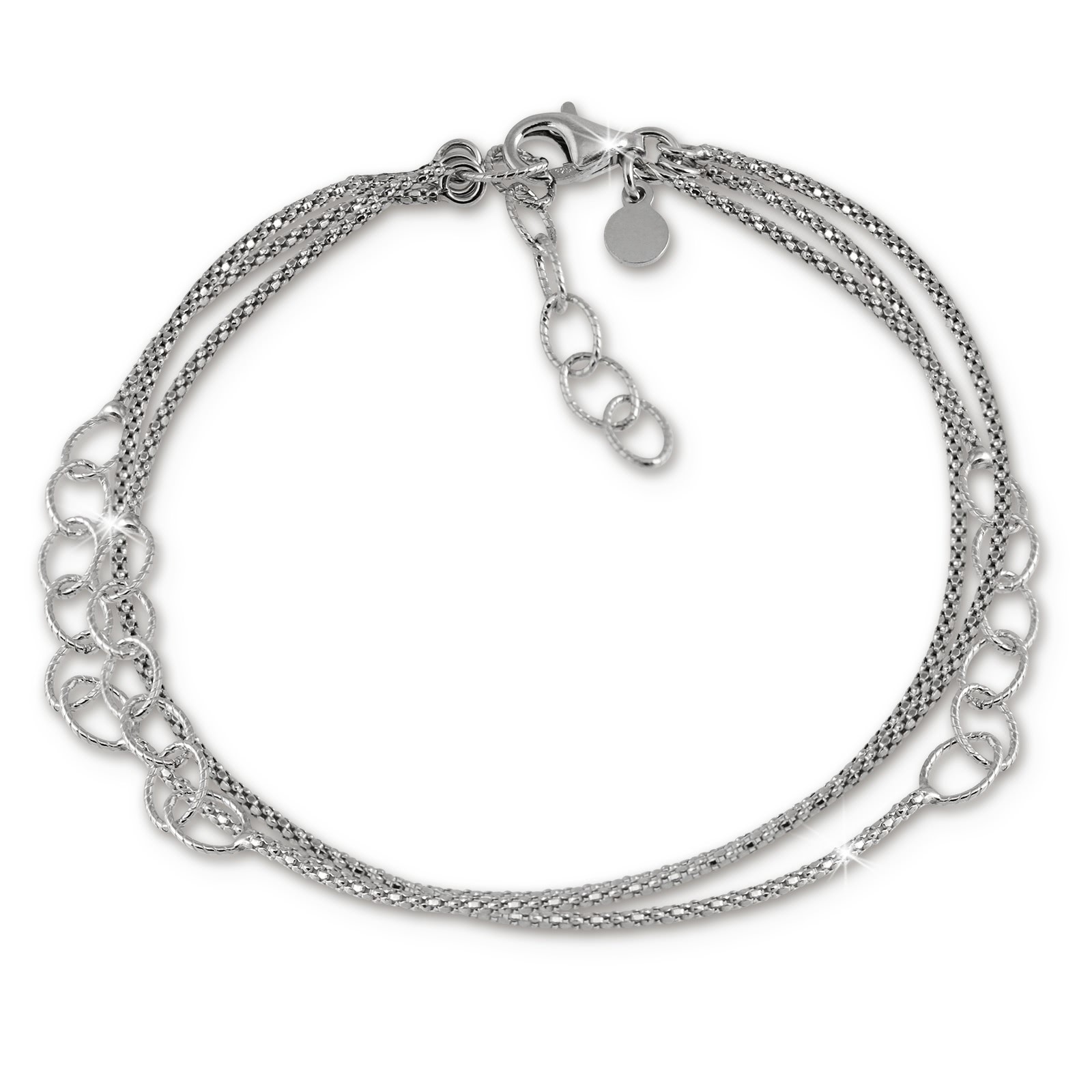 SilberDream Armband Ringe 925 Sterling Silber Damen 18cm - 21cm SDA1178J