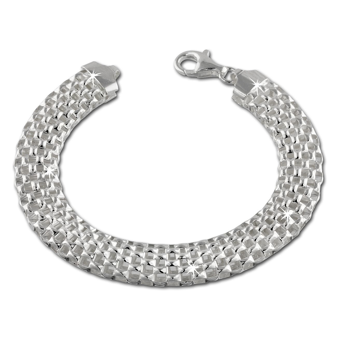 SilberDream Armband Geflecht 925 Sterling Silber Damen 19cm SDA2019J