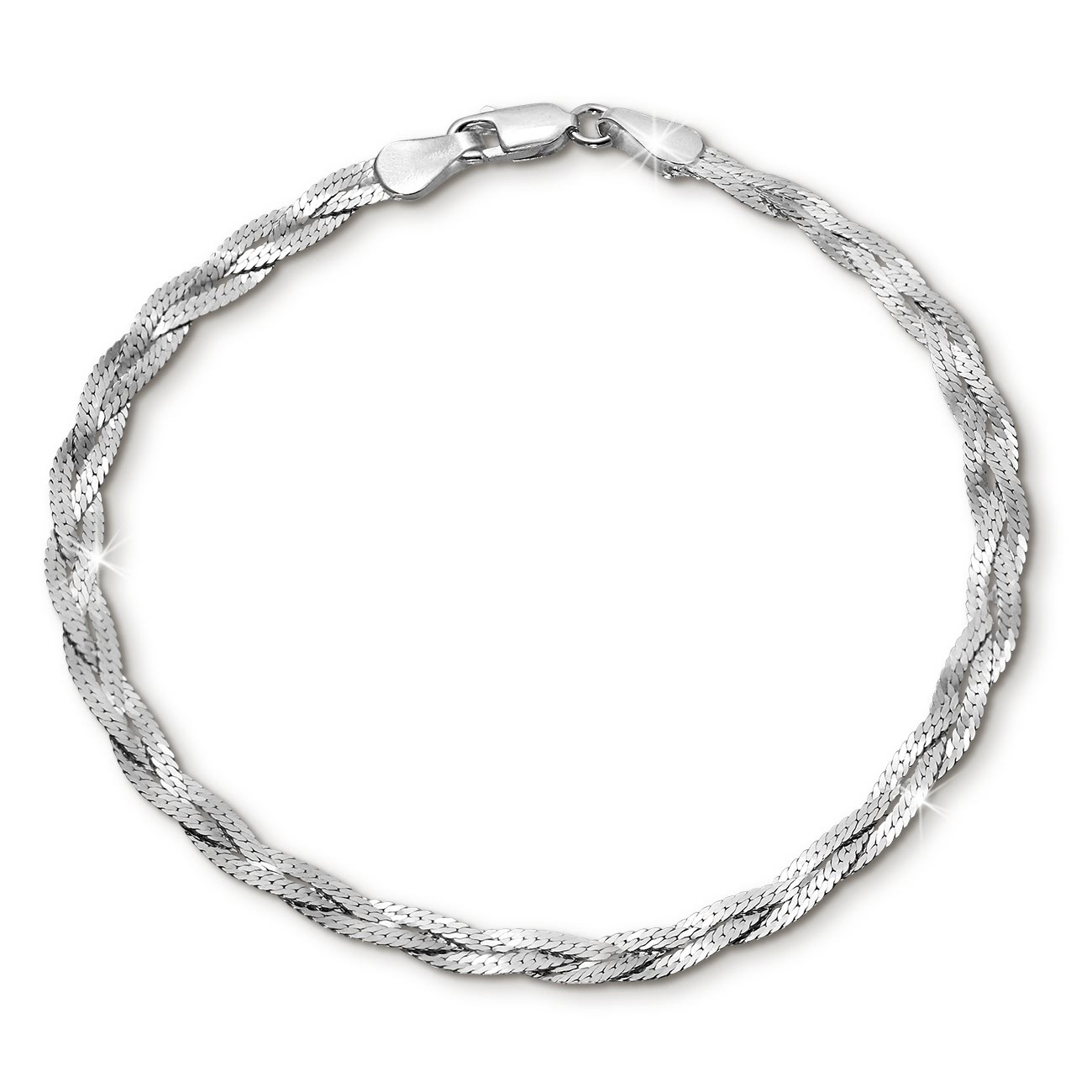 SilberDream Armband geflochten 925 Sterling Silber Damen 18cm SDA2428J