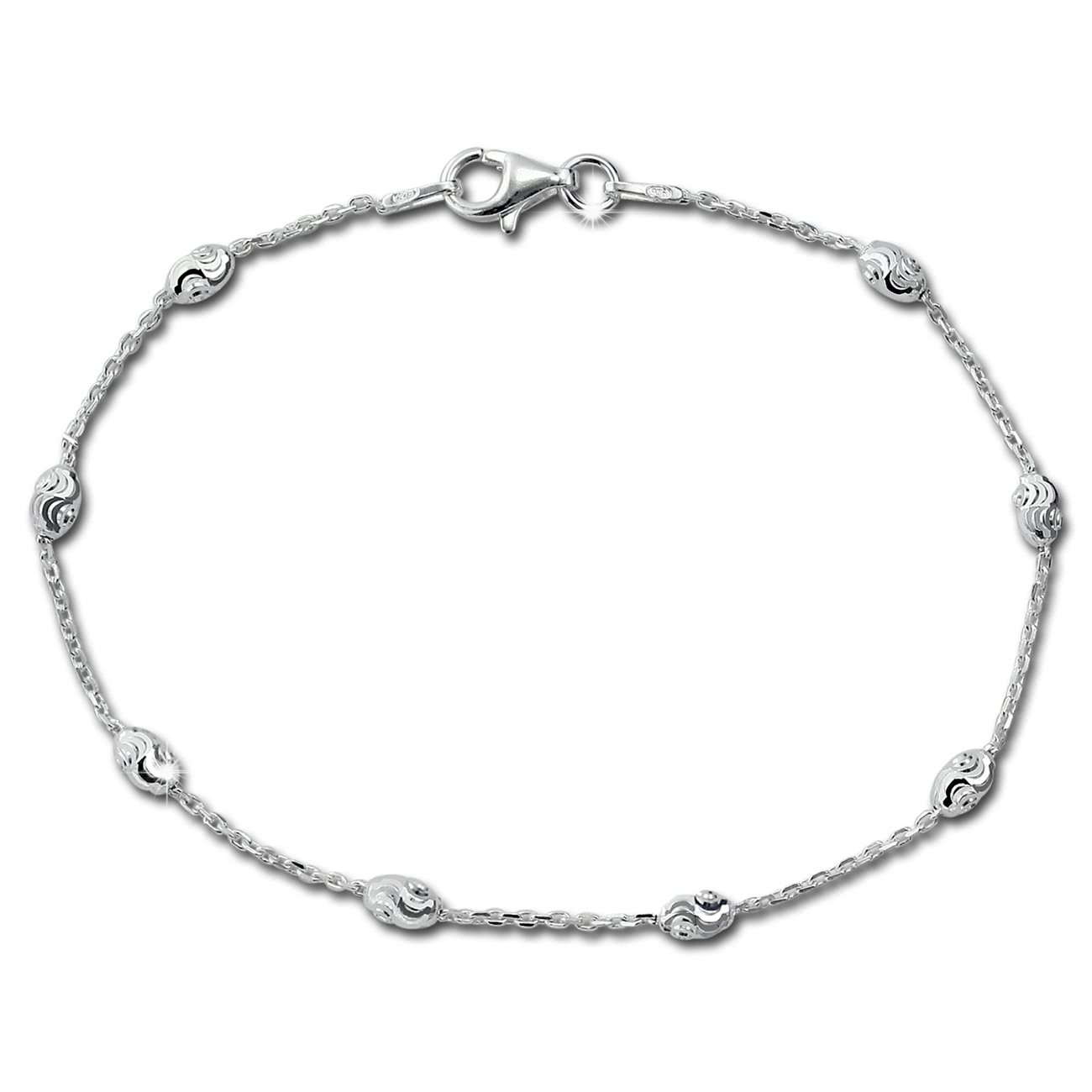 SilberDream Armband -Typhoon- 925 Silber poliert diamantiert ca. 19cm SDA3019J