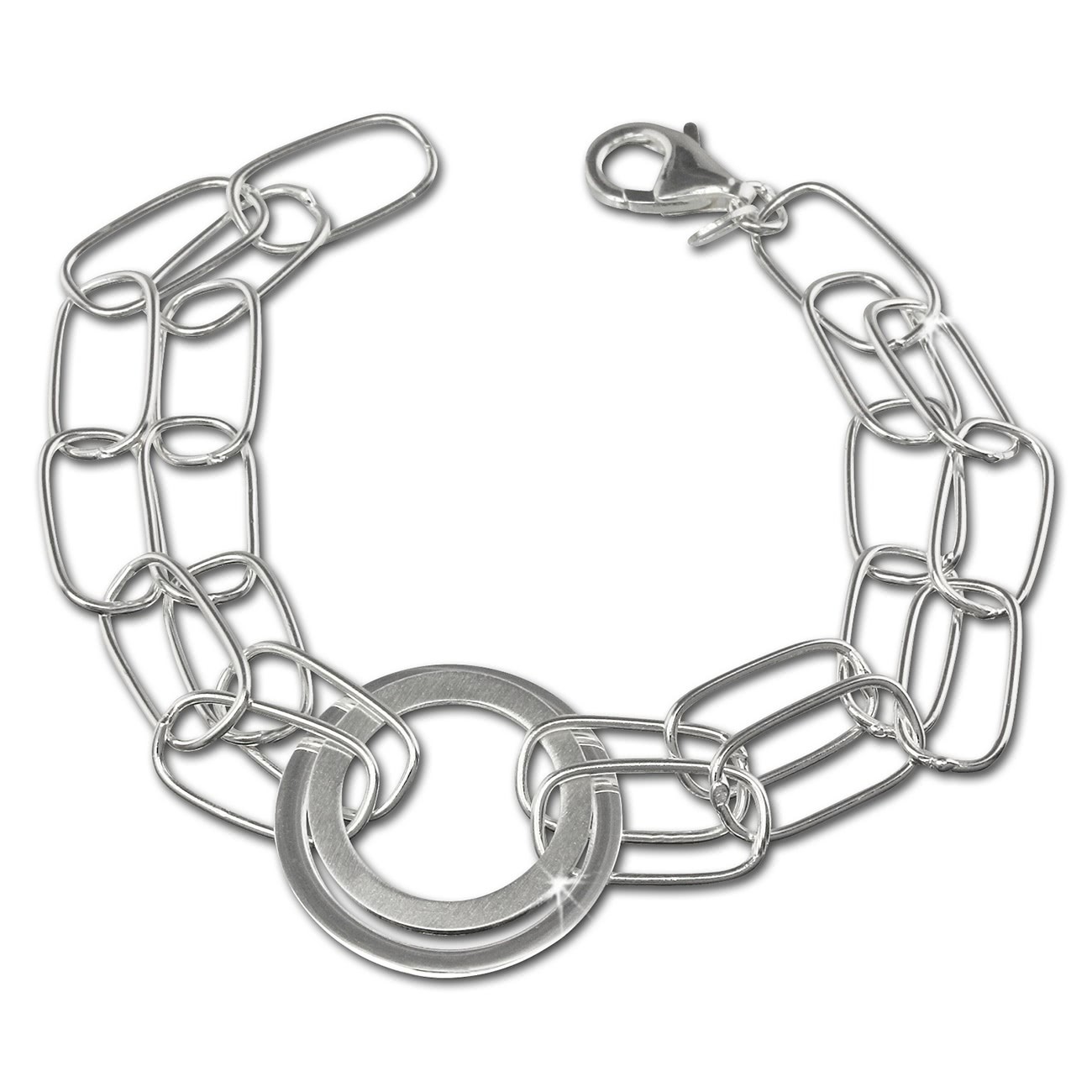 SilberDream Armband Ringe 925 Sterling Silber Damen 18,5cm SDA419