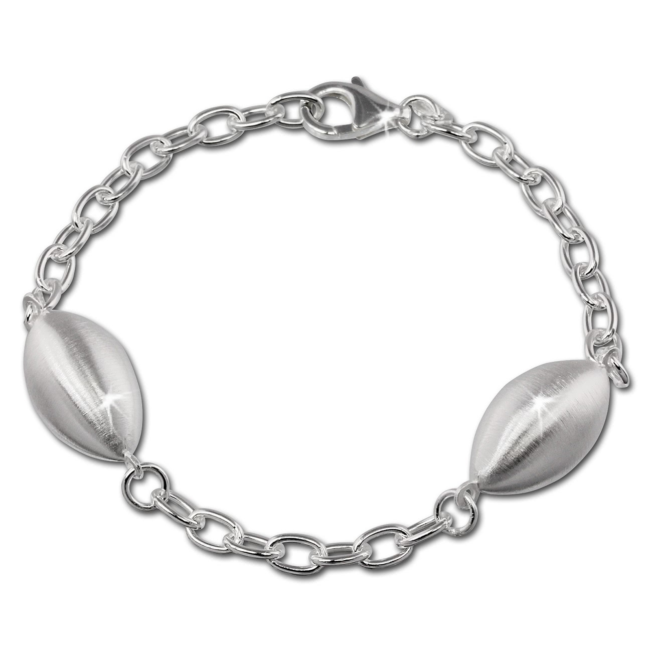 SilberDream Armband Ellipse groß 925 Sterling Silber 19cm Damen SDA421