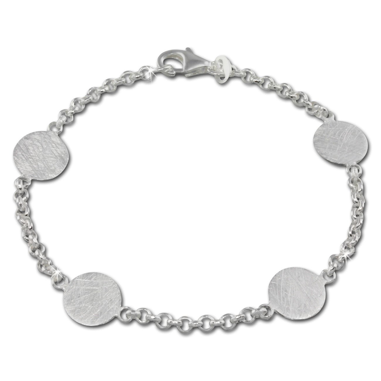 SilberDream Armband Plättchen 925 Sterling Silber 19cm SDA422