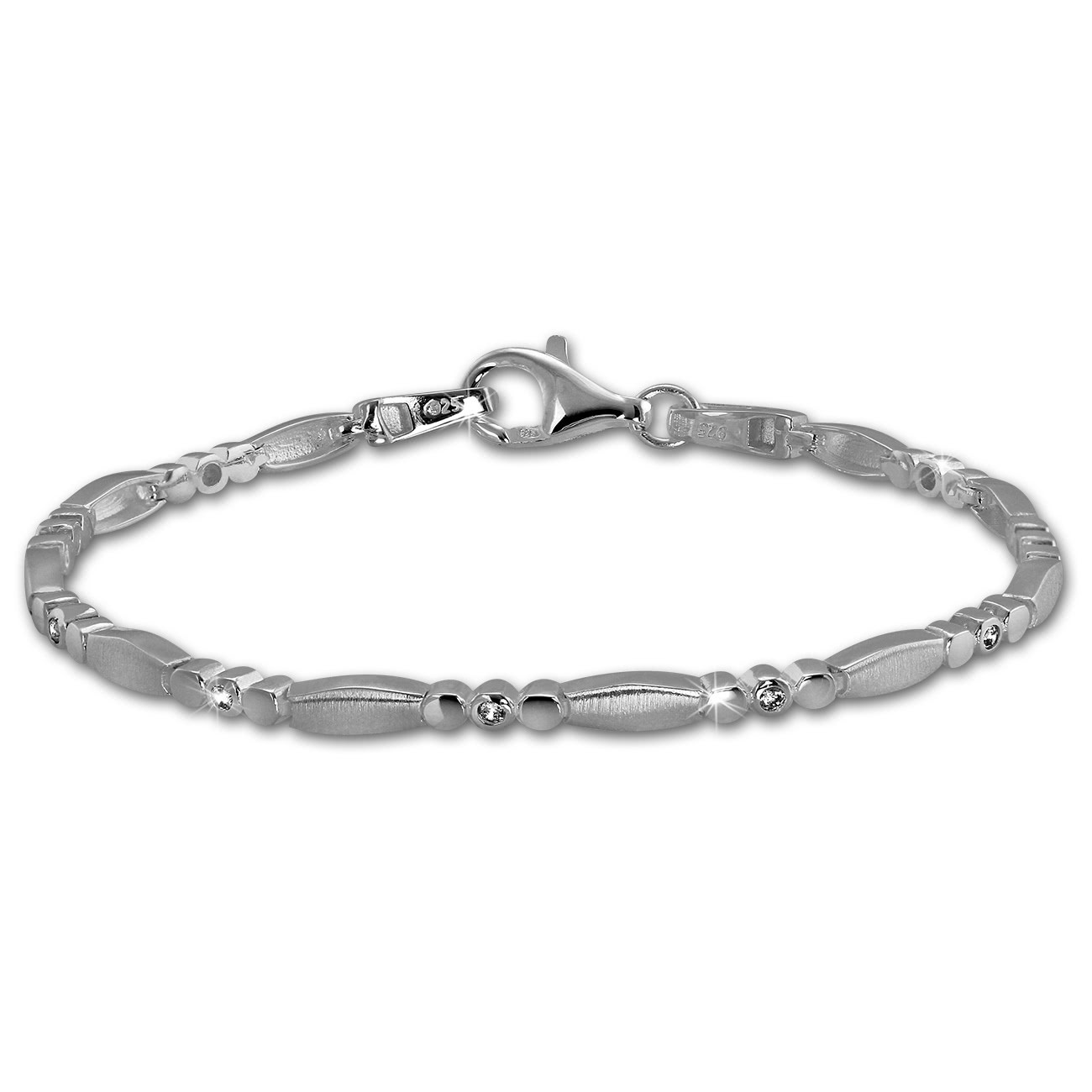 SilberDream Armband Elegant Zirkonia weiß 925er Silber 18,7cm Damen SDA458W