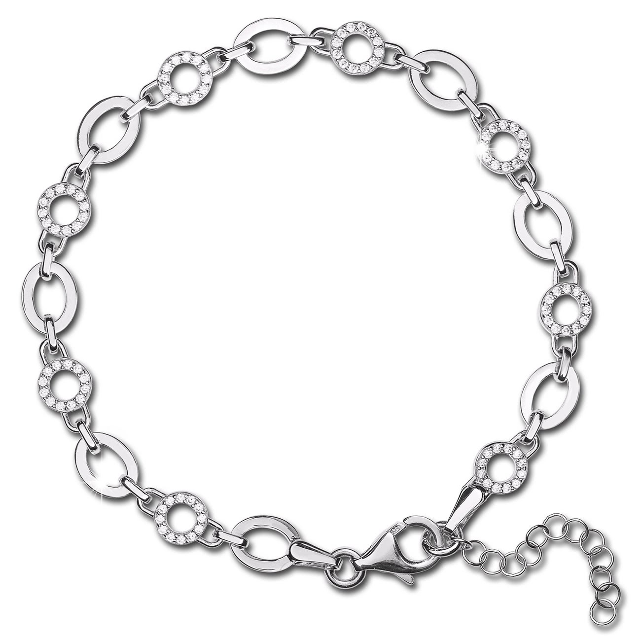 SilberDream Armband Circle 925 Silber poliert Zirkonia ca. 21,5cm SDA4797W