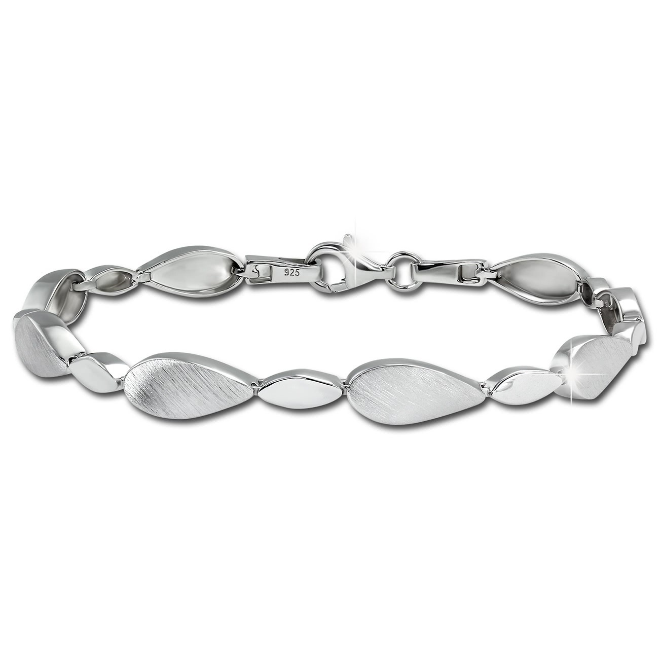 SilberDream Armband Leaves 925 Silber glanz matt 19cm SDA4804M