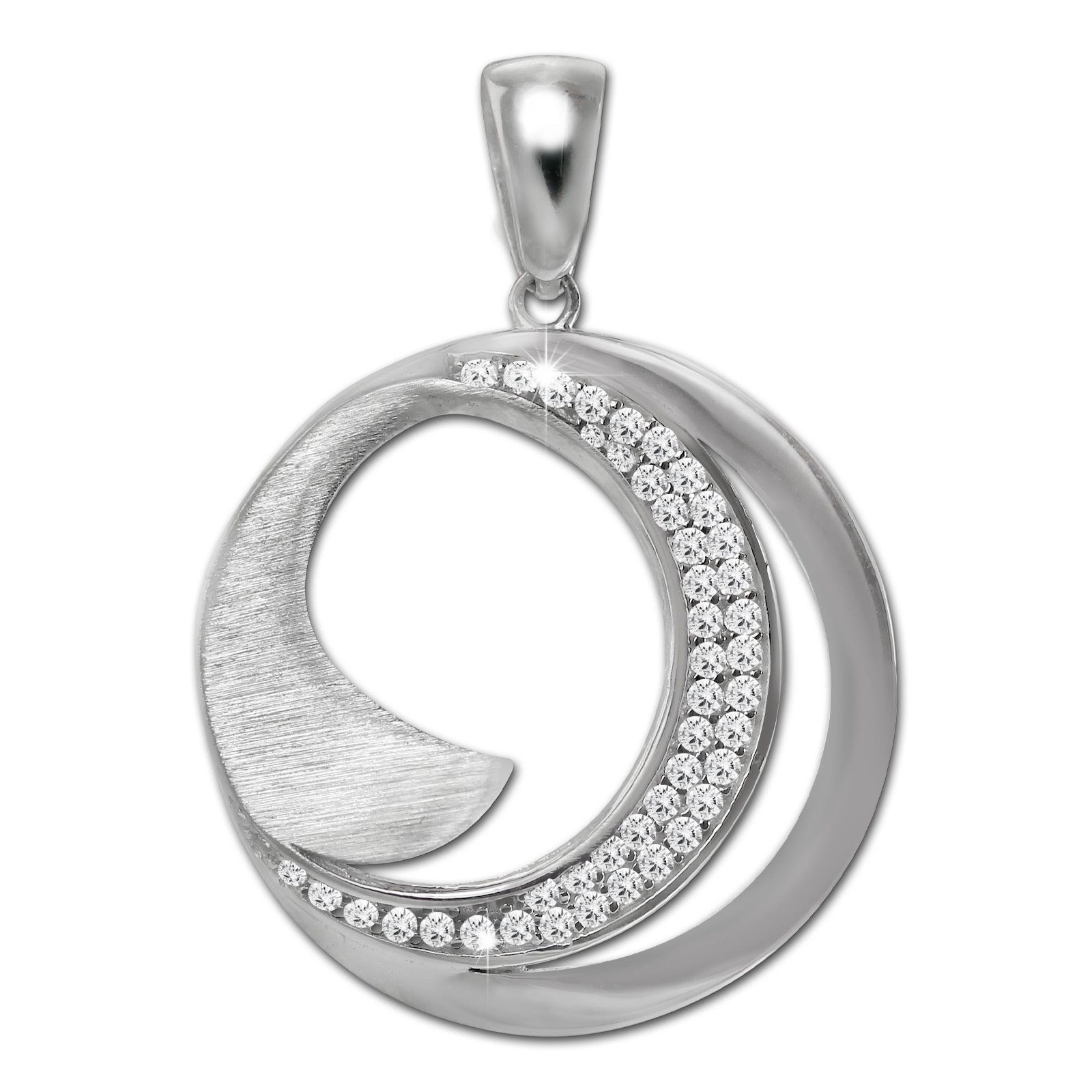 SilberDream Ketten Anhänger -Circle- Zirkonia weiß 925 Silber SDH4373W