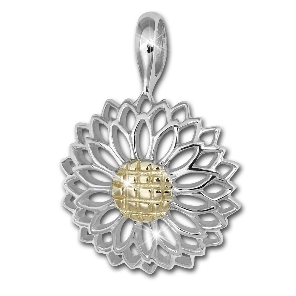 SilberDream Kettenanhänger Gerbera 925 Sterling Silber vergoldet Damen SDH455Y