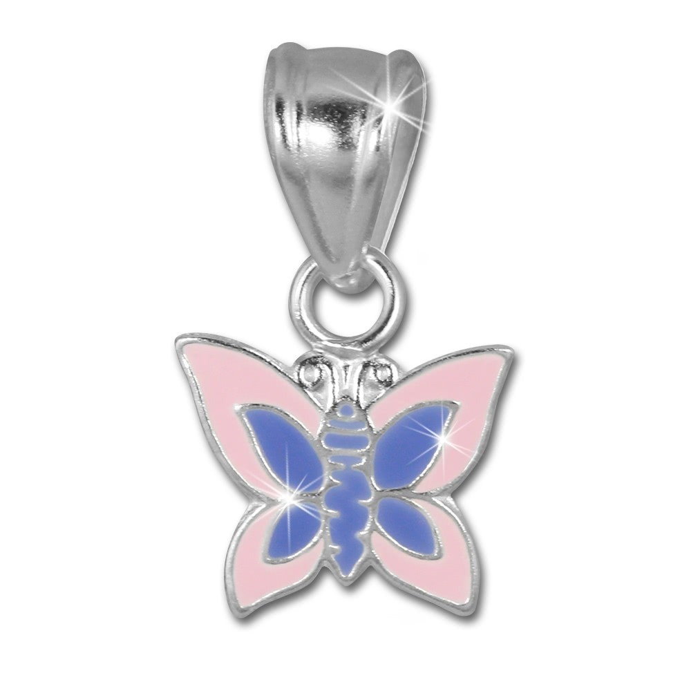 Teenie-Weenie Kettenanhänger Schmetterling rosa für Kinder 925er Silber SDH8102A