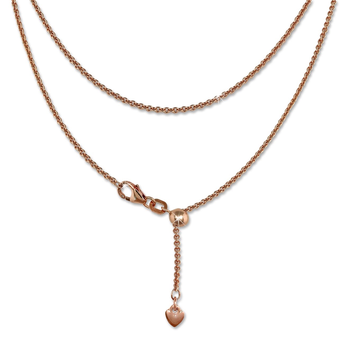 SilberDream Collier Kette Herz rose vergoldet 925er Silber Damen 45cm SDK22645E