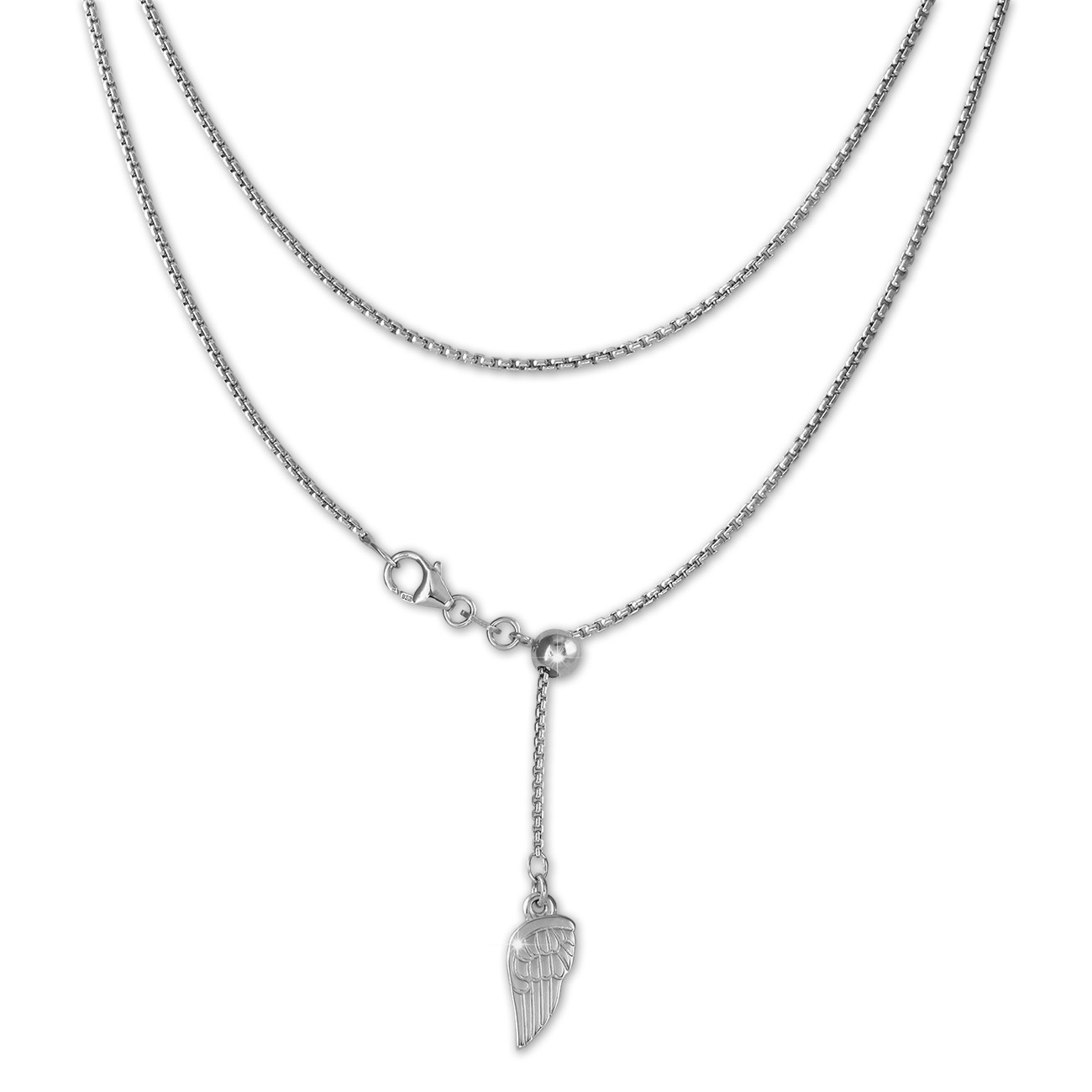 SilberDream Collier Kette Flügel 925er Sterling Silber Damen 45cm SDK23445J