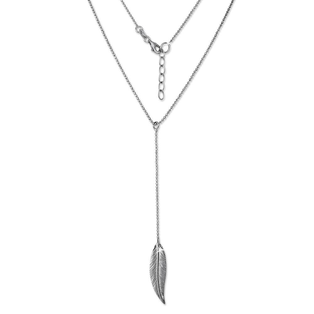 SilberDream Halskette mit Anhänger Blatt, 42cm lang mit Verlängerung SDK2501