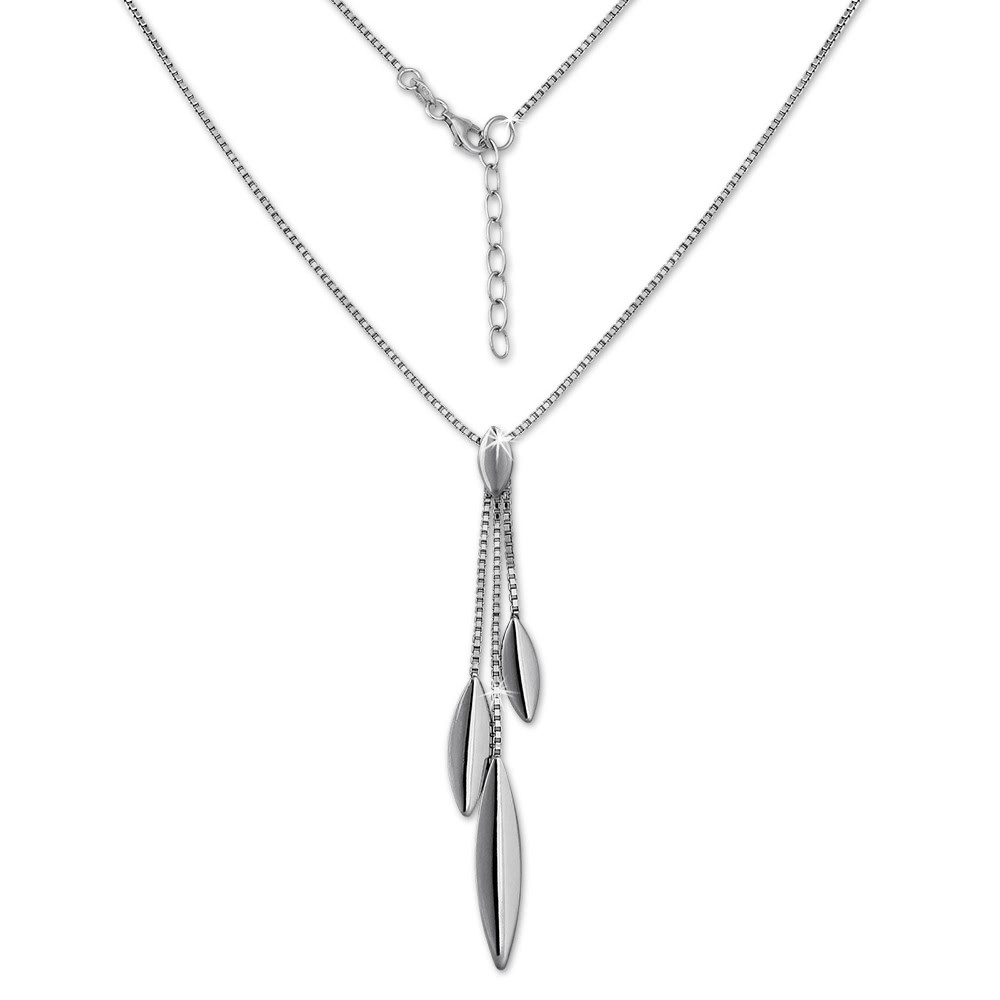 SilberDream Halskette mit Anhänger 3 Blätter, 40cm lang mit Verlängerung SDK2513
