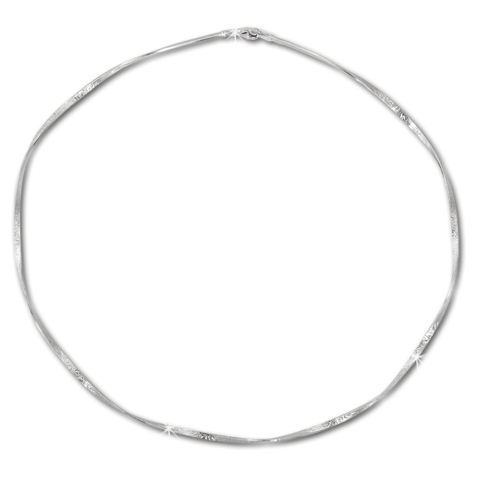 SilberDream Collier Kette Muster gedreht 925er Silber Damen 45cm SDK29045J