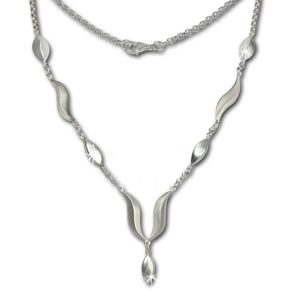 SilberDream Collier Kette Wave 925 Silber 45cm Halskette SDK410