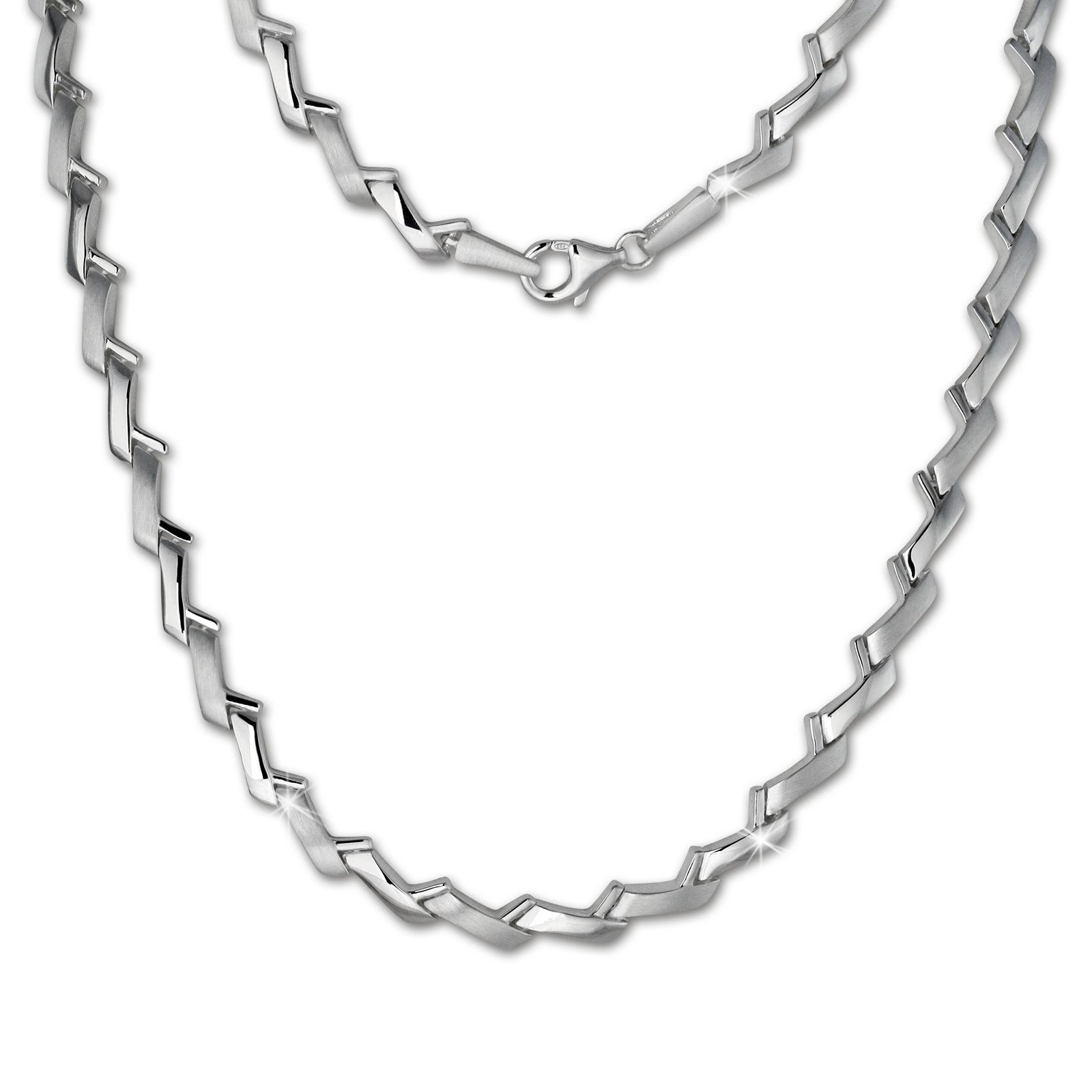 SilberDream Collier Kette Zick-Zack 925er Silber 45cm Damen Kette SDK440J