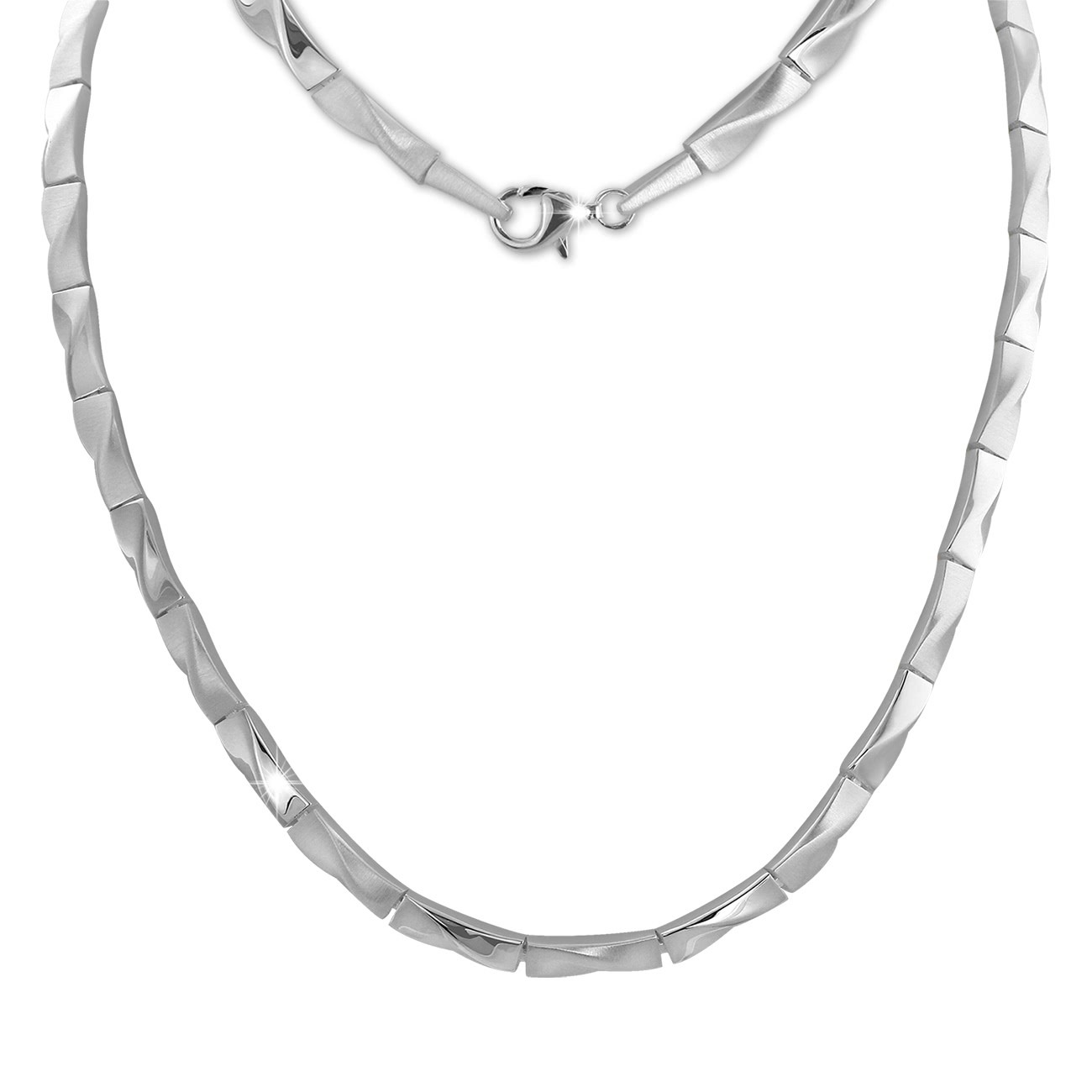 SilberDream Collier Kette Zopf 925 Sterling Silber 45cm Halskette SDK463J