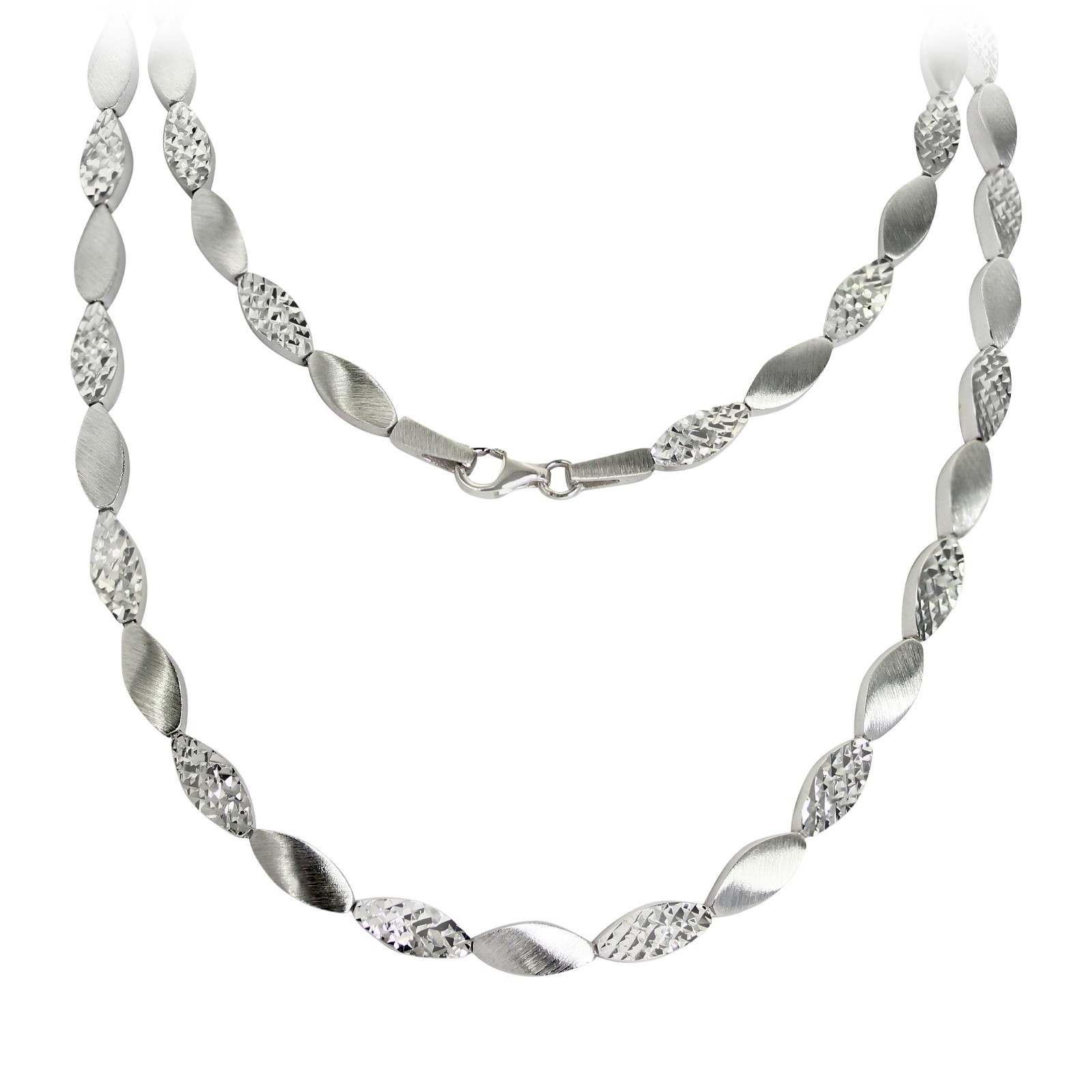 SilberDream Collier Tropfen 925 Silber cutt matt 45cm Kette SDK4794O