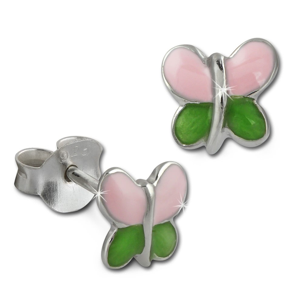 Kinder Ohrring Schmetterling Silber Ohrstecker Kinderschmuck TW SDO215A