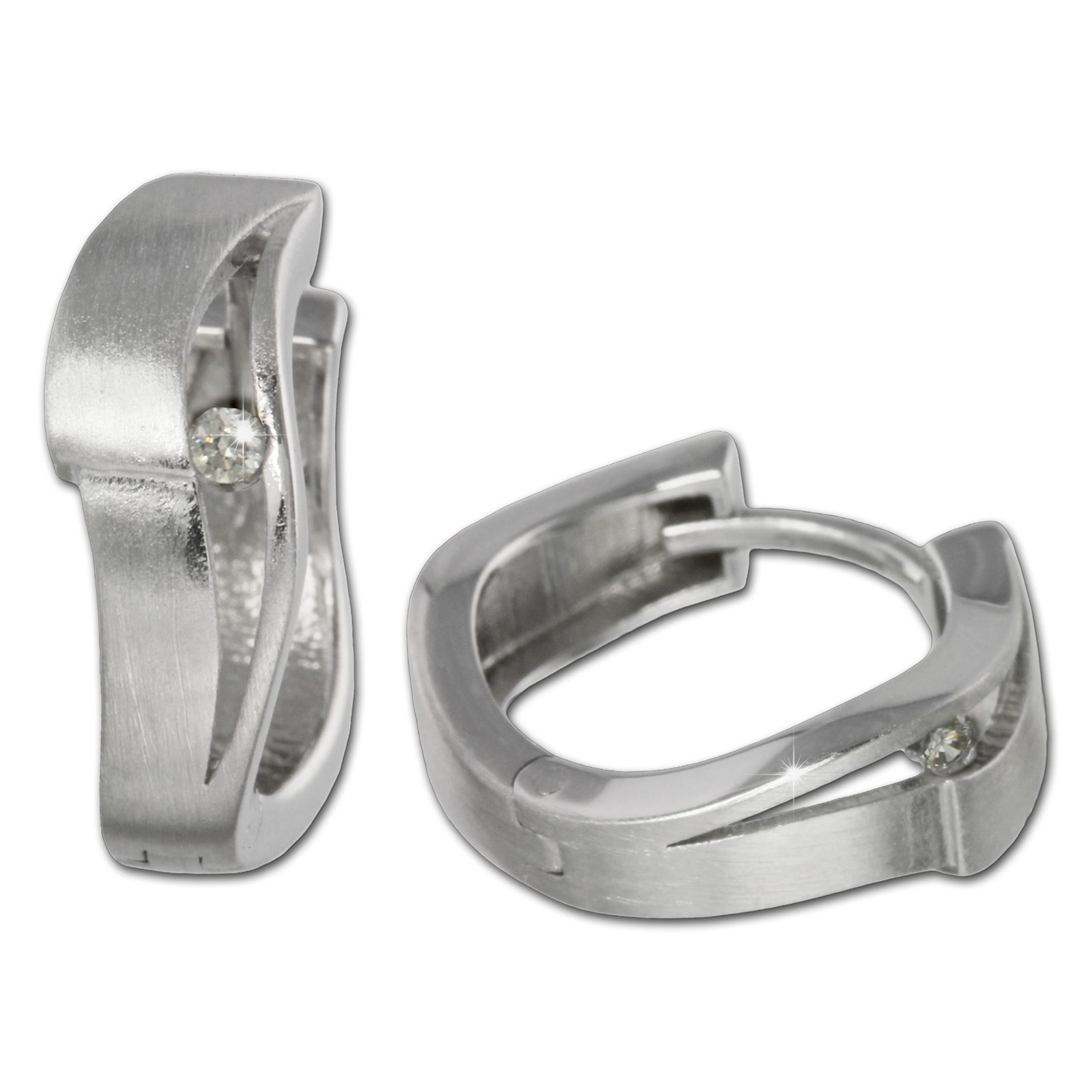 SilberDream Creole Ring Zirkonia 16mm 925er Silber Damen Ohrring SDO338W